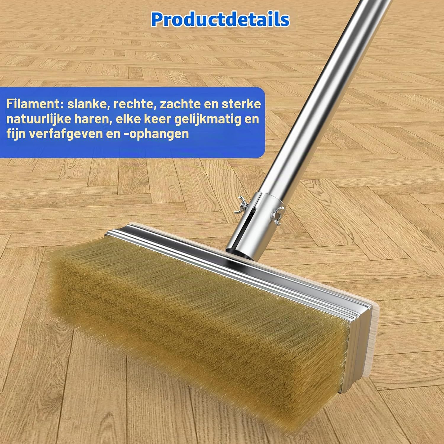 Thumbnail 2 de InemzTal IT-10304934-FBA dekverfkwast met lange steel en 2 opzetborstels