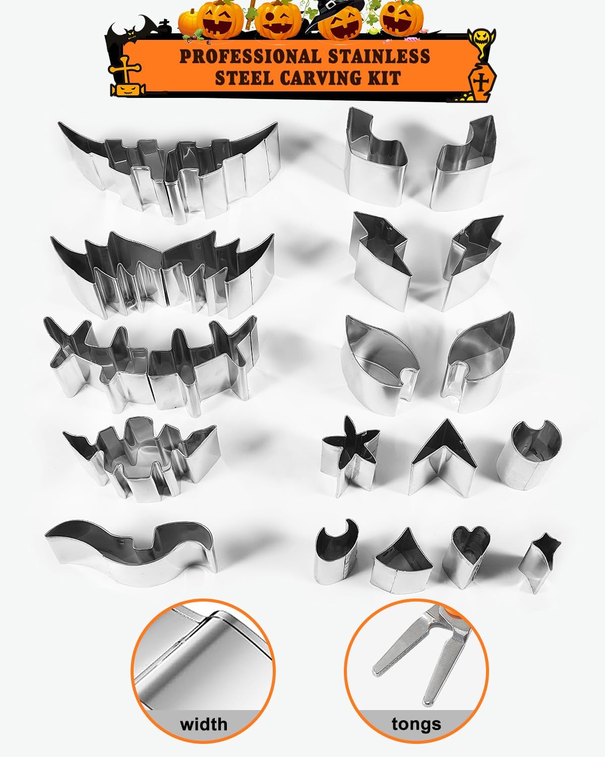 Detalle de SHANHEJIAN Pumpkin Carving Kit, 25-Piece Set
