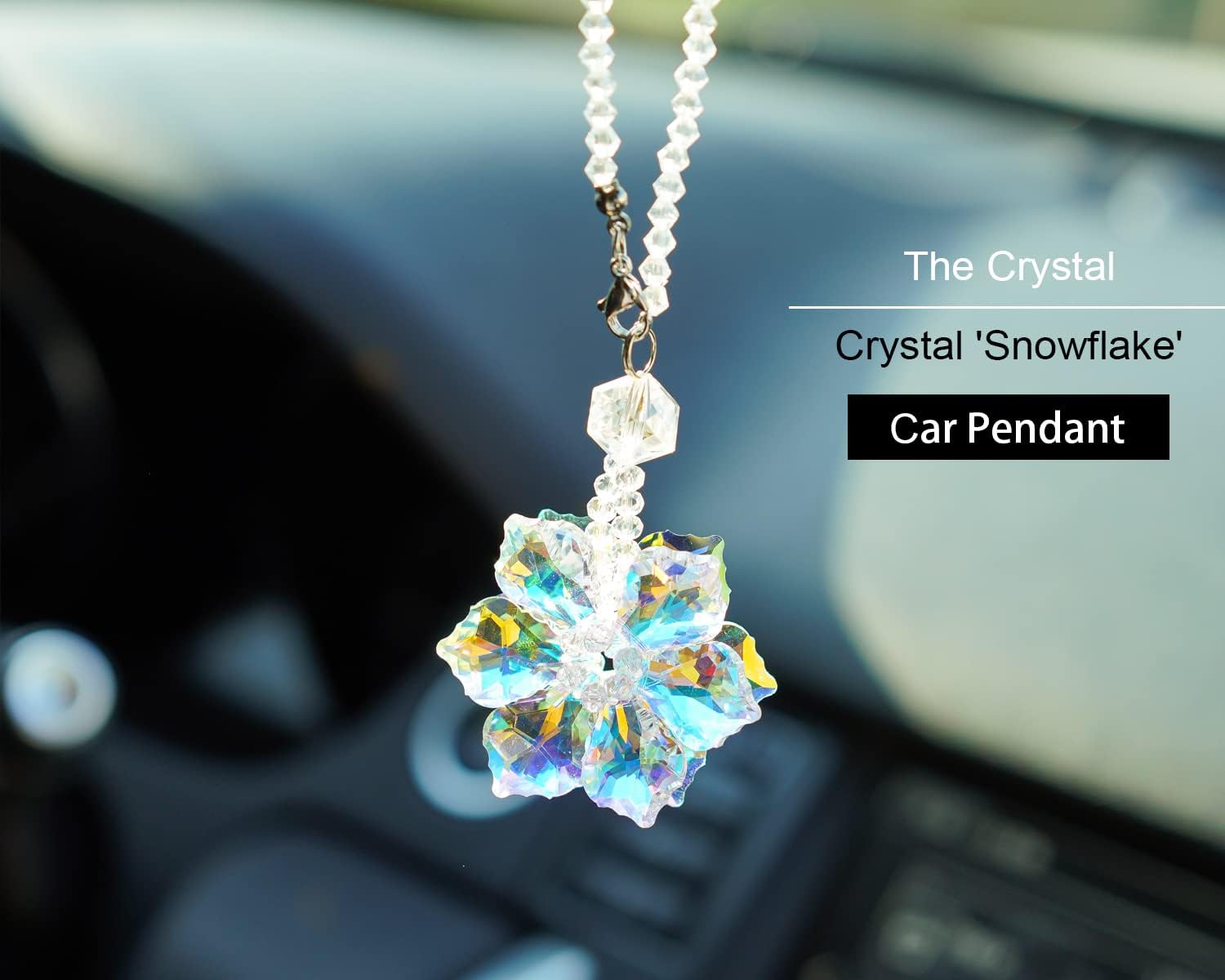 Thumbnail 6 de H&D HYALINE & DORA Crystal Snowflake Suncatcher window hanging ornament for car mirrors