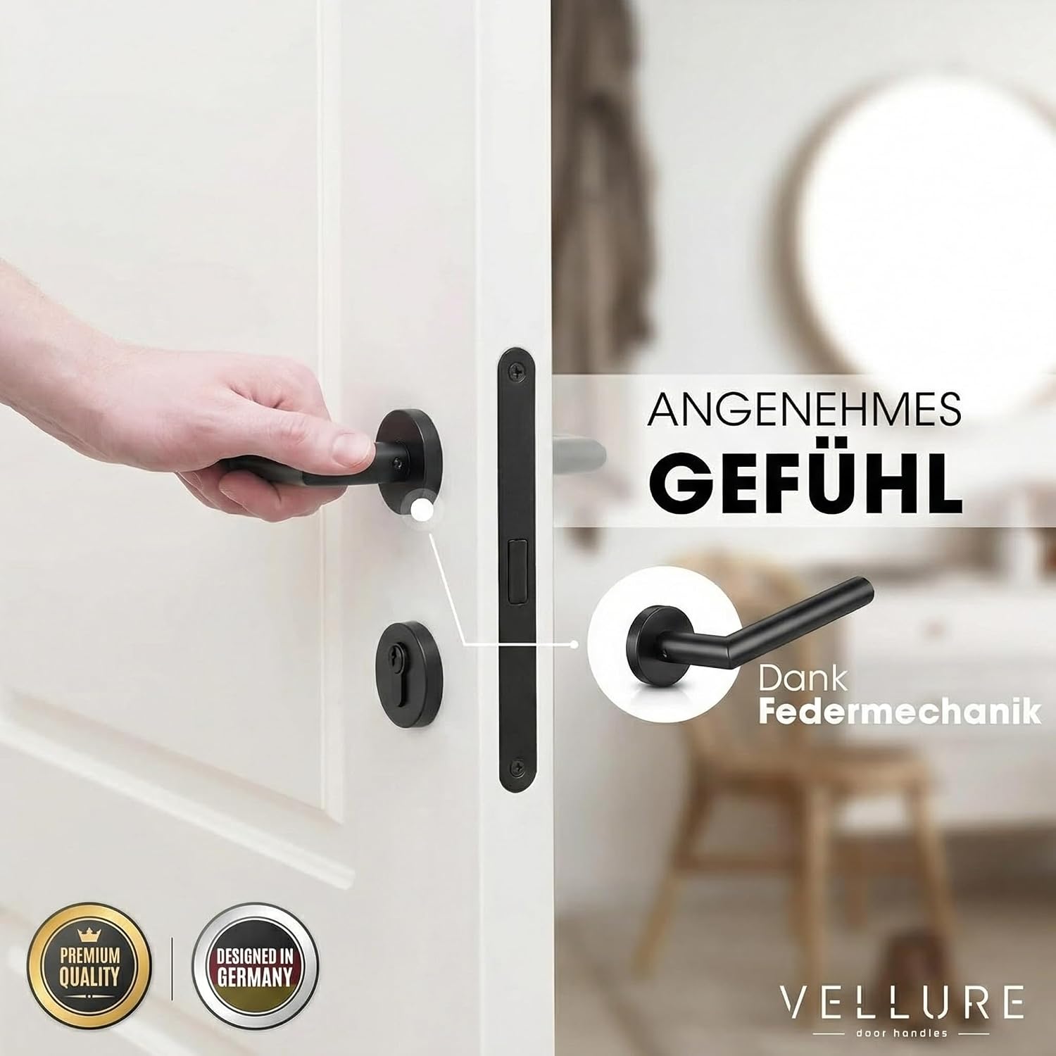 Thumbnail 6 de Vellure Türgriffe Schwarz Drückergarnitur WC