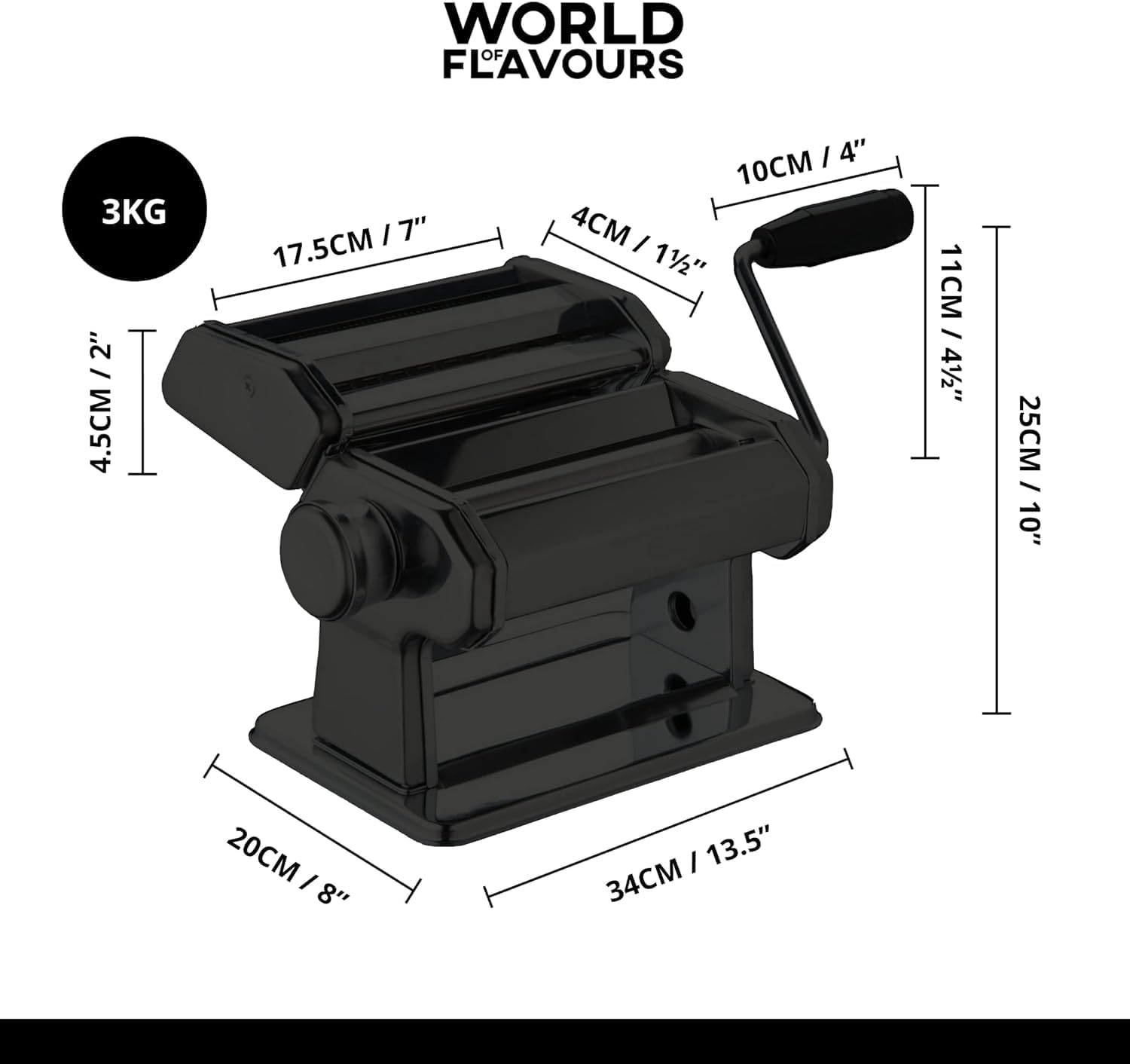 Thumbnail 1 de KitchenCraft World of Flavours Pasta Maker, Manual Pasta Machine