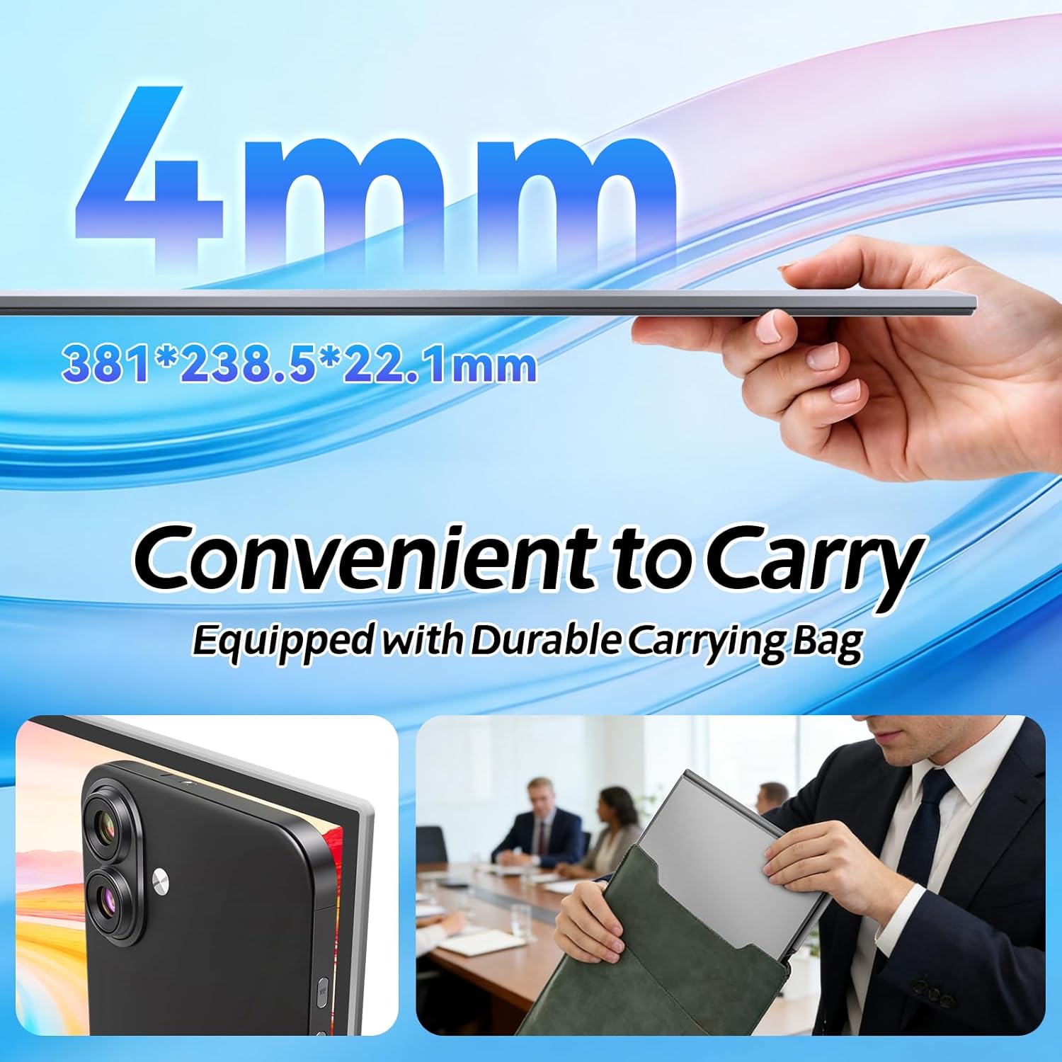 Thumbnail 2 de Teamgee Laptop Bildschirm-Erweiterung FHD 15,6 Zoll (Ultra schlank, Plug & Play, IPS) – für Triple-Display unterwegs