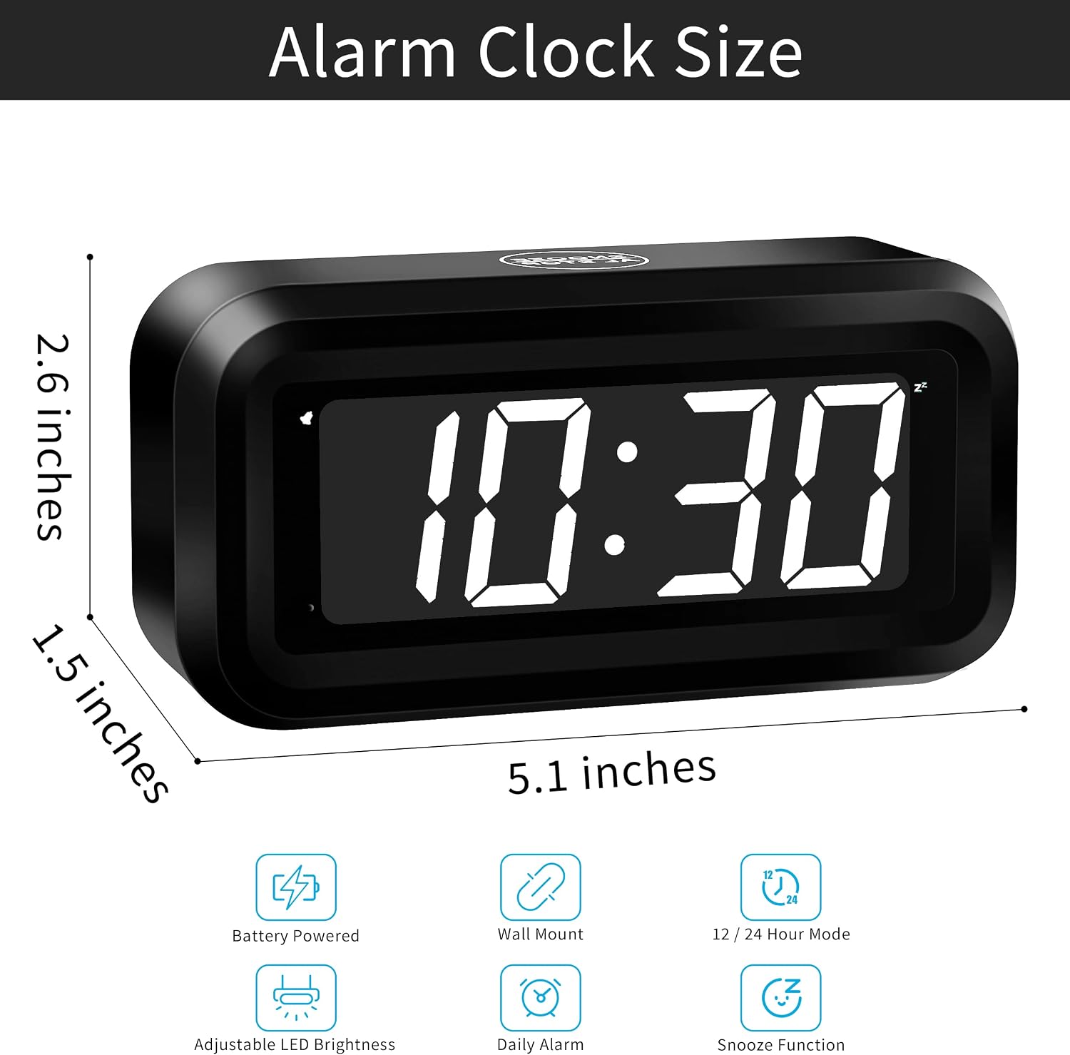 Detalle 2 de KWANWA Alarm Clock Digital Clock