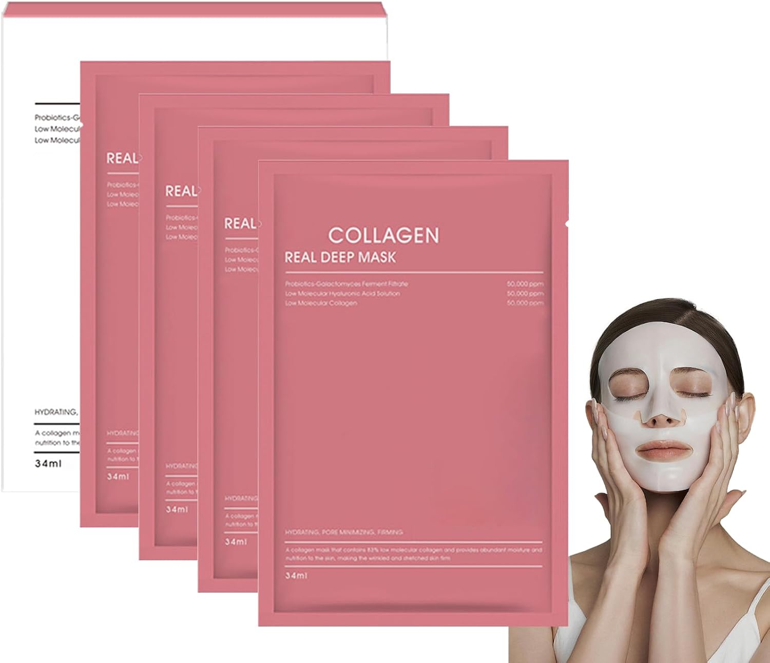 Detalle de Maschere viso al collagene da 4 pezzi