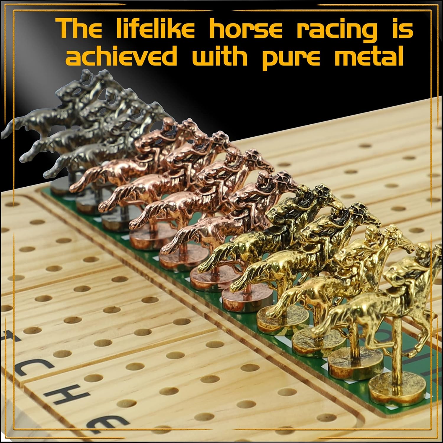 Detalle 2 de Jyquorp Horse Race Board Game 15.6x10 inches