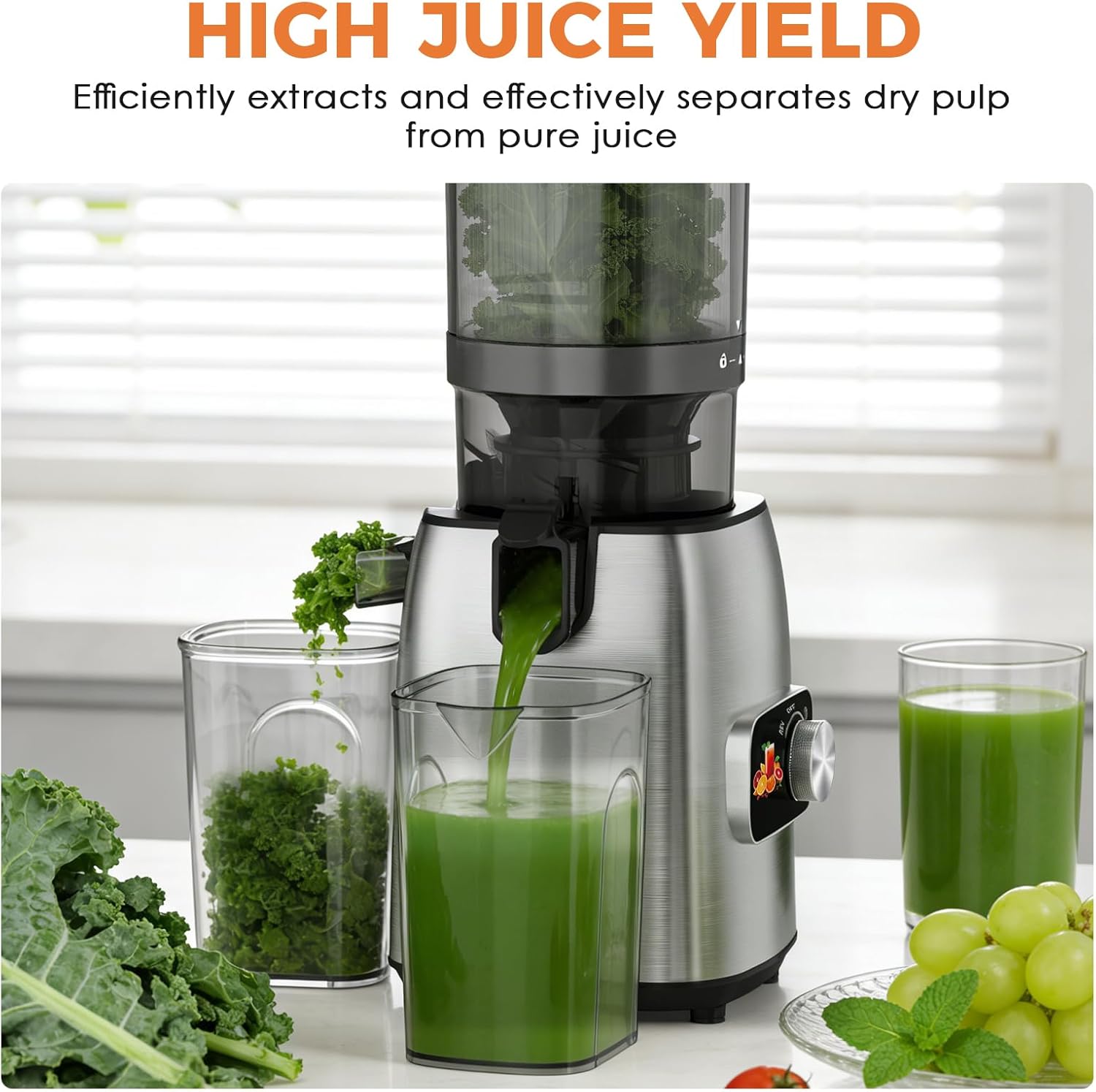 Thumbnail 3 de Juicer Machines Cold Press Juicer with 5.3" Extra-Wide Feed Chute (Slow Masticating, BPA-Free)