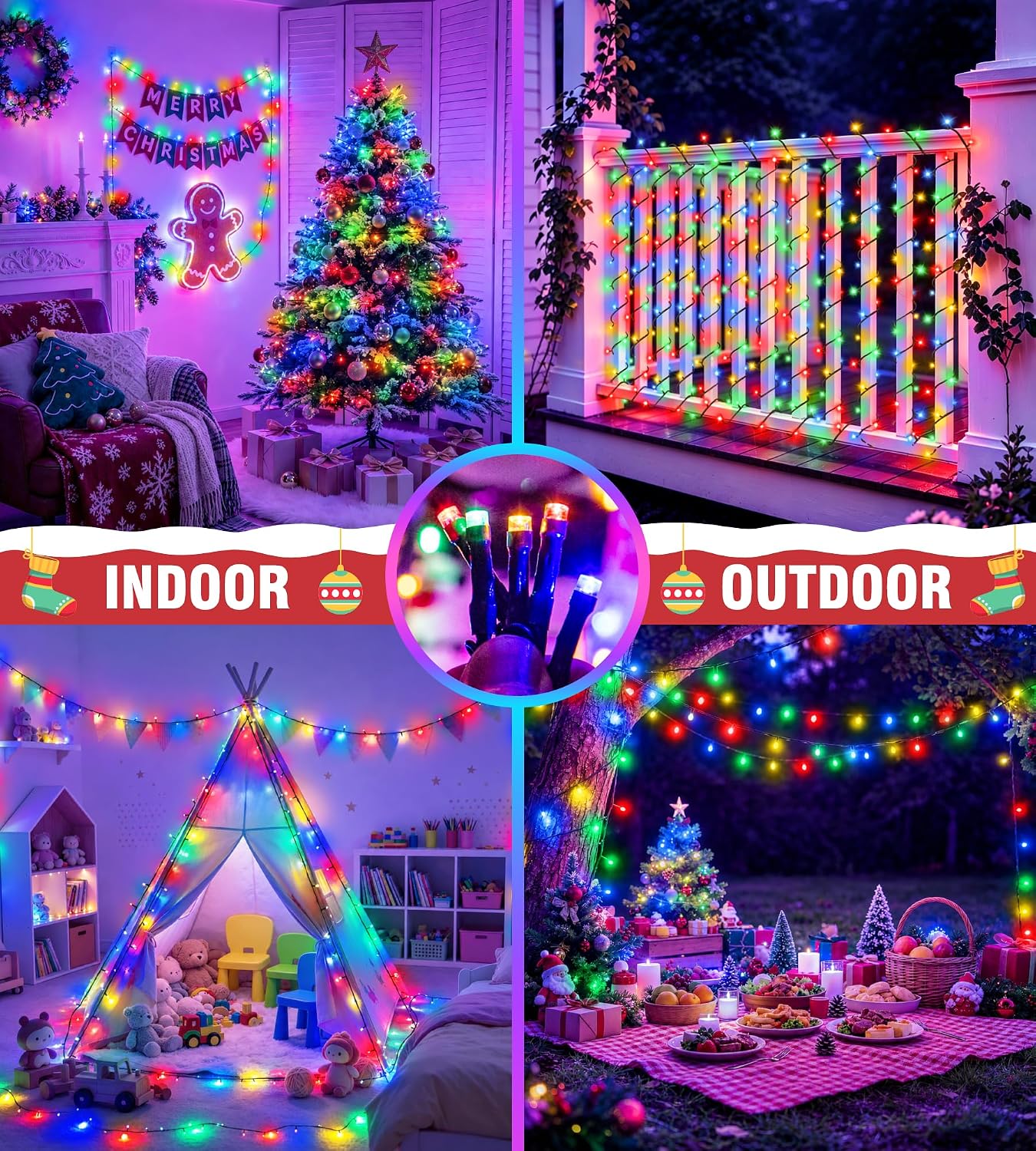 Thumbnail 6 de Memusour 6Mm-2ML Battery-Operated Christmas Fairy Lights, 120 Multicolor LEDs
