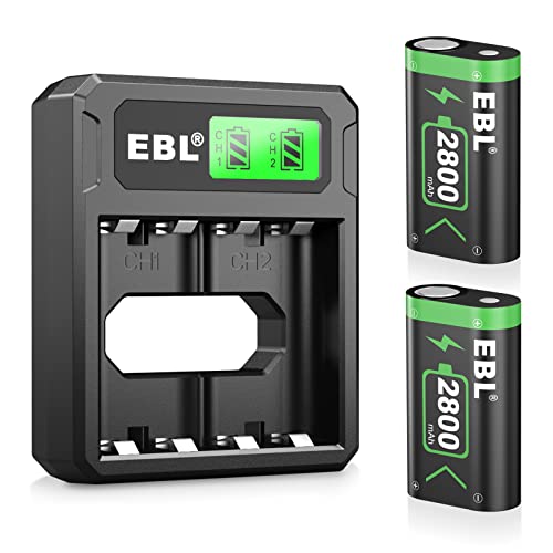 Detalle de EBL Batería recargable de 2800 mAh para mandos Xbox One/Series X|S con cargador LCD