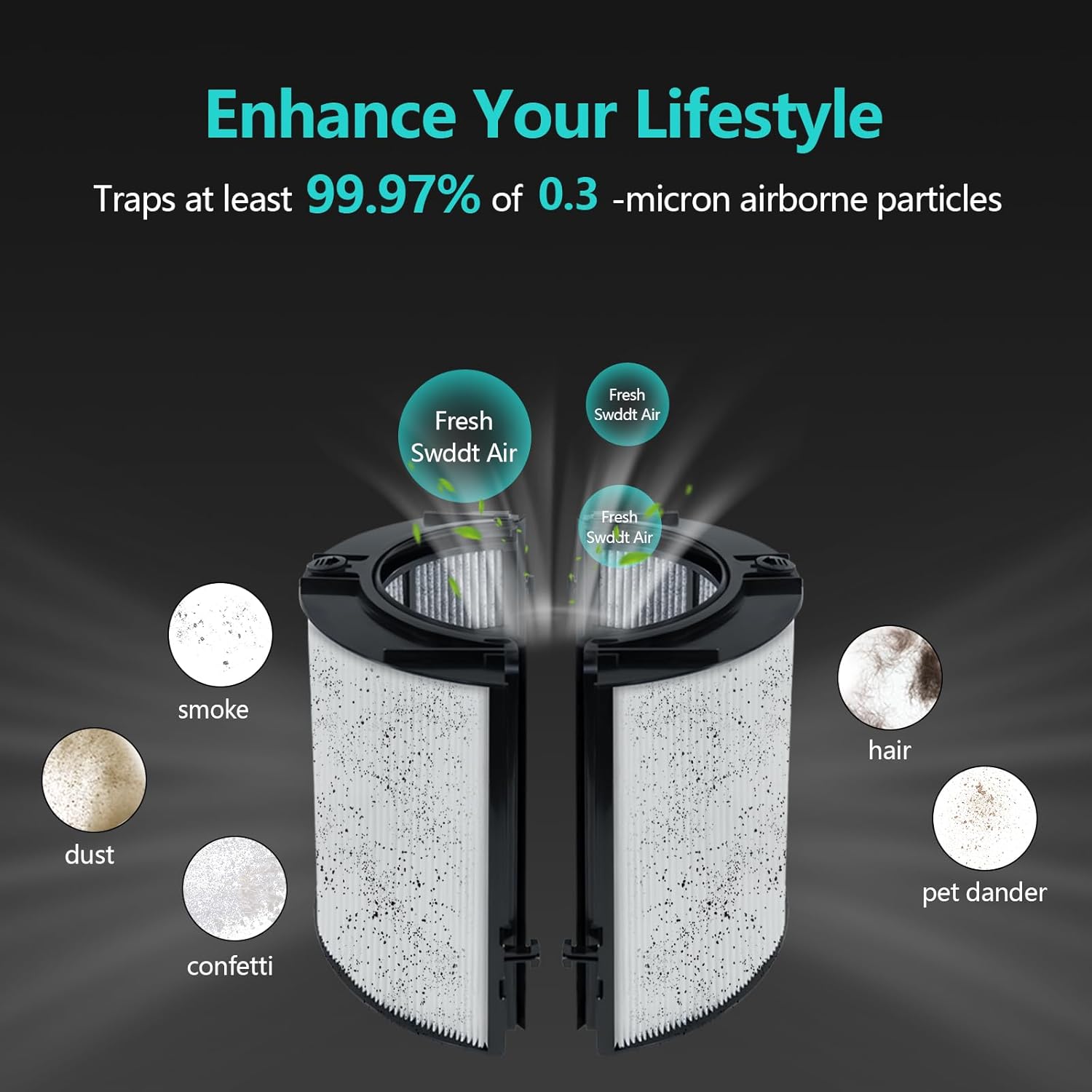 Detalle de 360° Glass 2-in-1 HEPA + Activated Carbon Filter for Dyson Air Purifiers (360 True H13 HEPA + Activated Carbon)