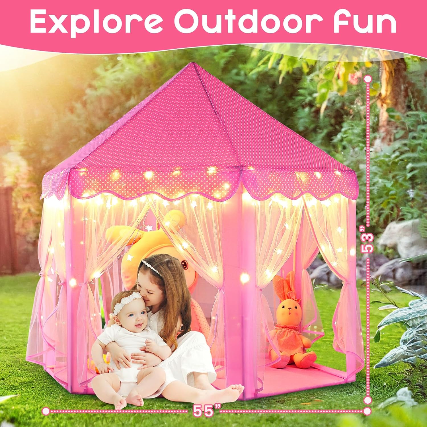 Thumbnail 3 de Monobeach Princess Play Tent 55 x 53 in ⭐🏰