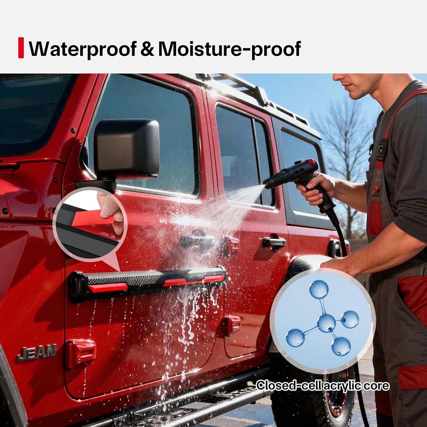 Thumbnail 4 de FIXCHORD Double Sided Tape Heavy Duty (black) – extra strong waterproof acrylic foam mounting tape