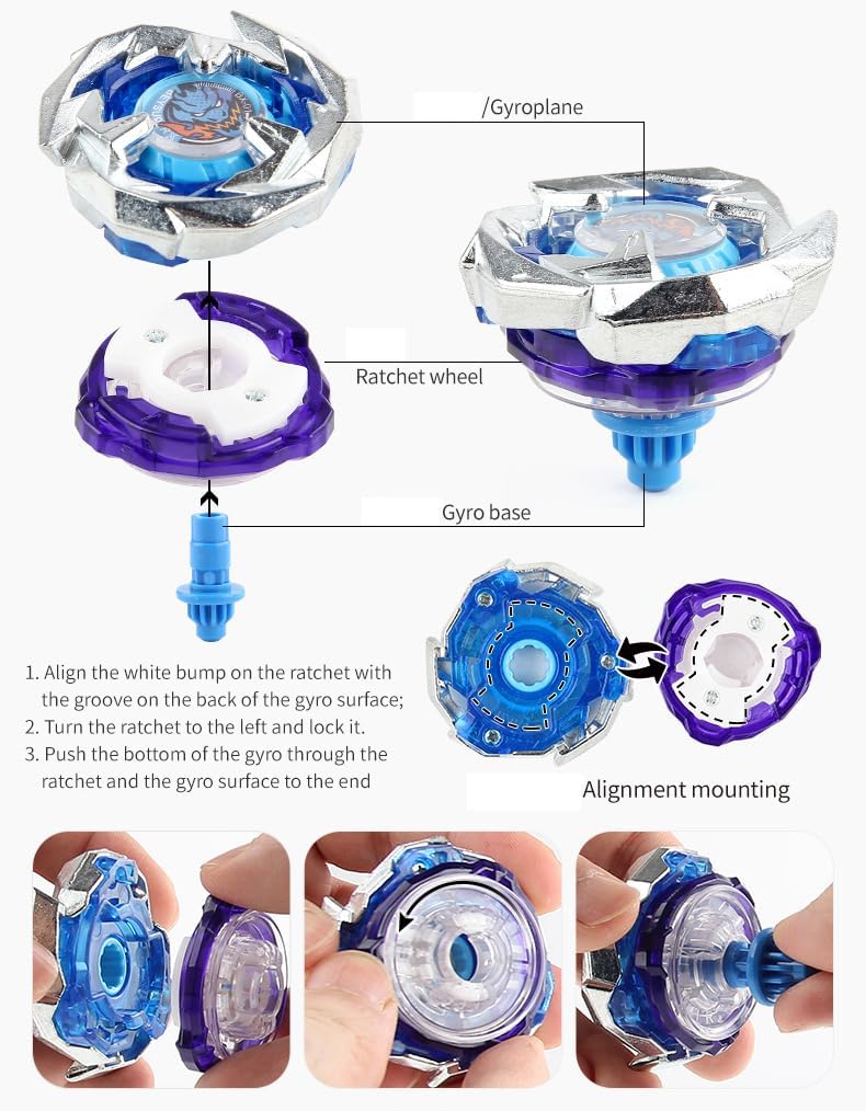 Thumbnail 1 de ASVEXKW Battling Set: Spinning Tops with Launchers for Family Fun