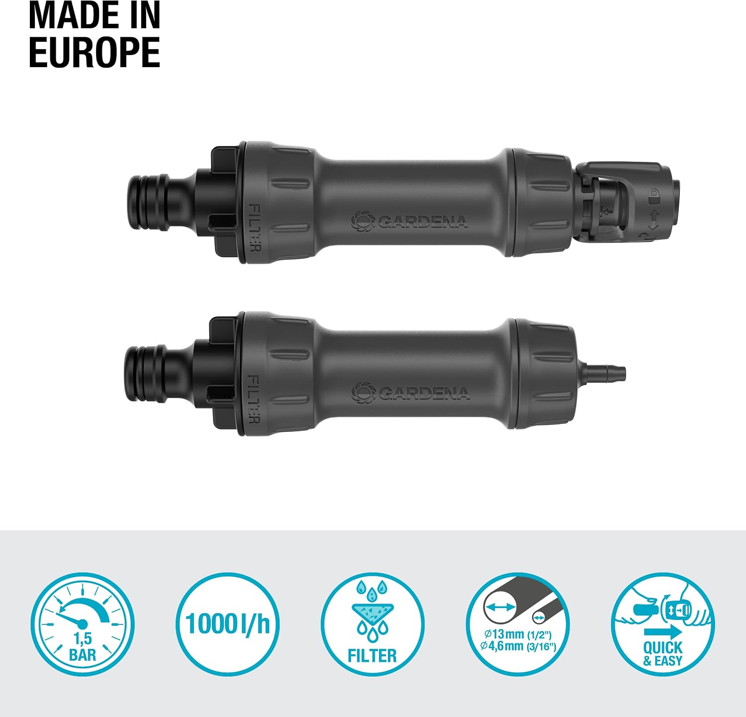 Detalle de Gardena Micro-Drip-System Basisgerät 1000 – Startbaustein für das automatische Bewässerungssystem (13333-20)