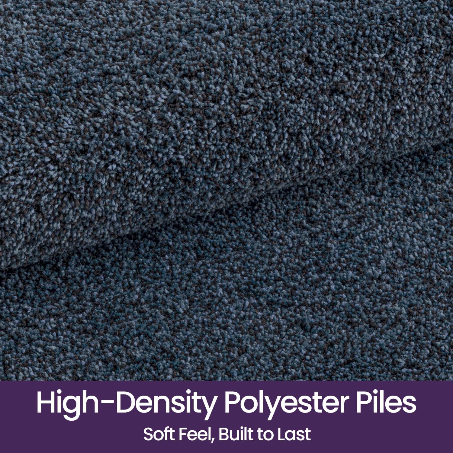 Detalle de DEXI Dirt Trapper Indoor Doormat 50 x 80 cm (Blue-Black) – Non-Slip, Highly Absorbent, Machine Washable