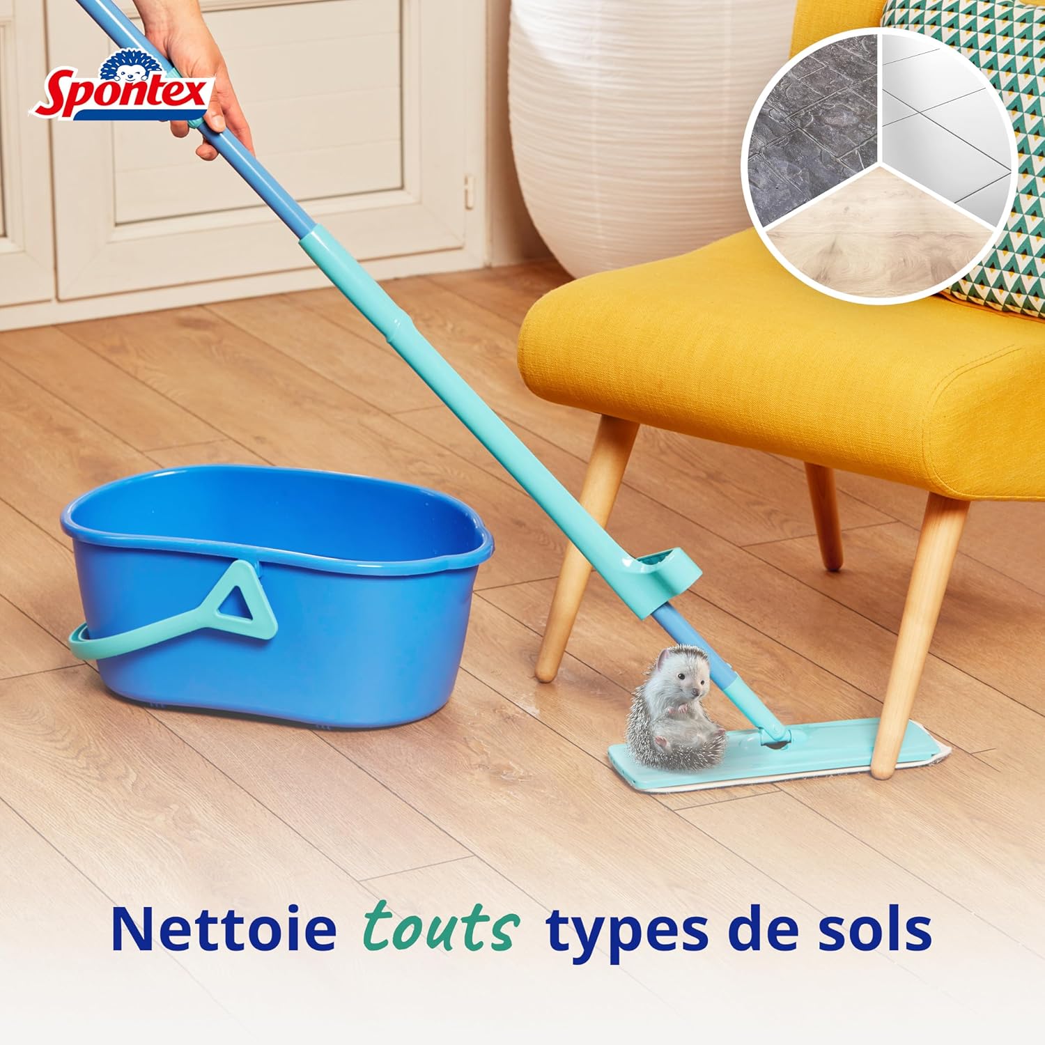 Detalle 1 de Spontex Easy System Max+ balai serpillère microfibre 99%