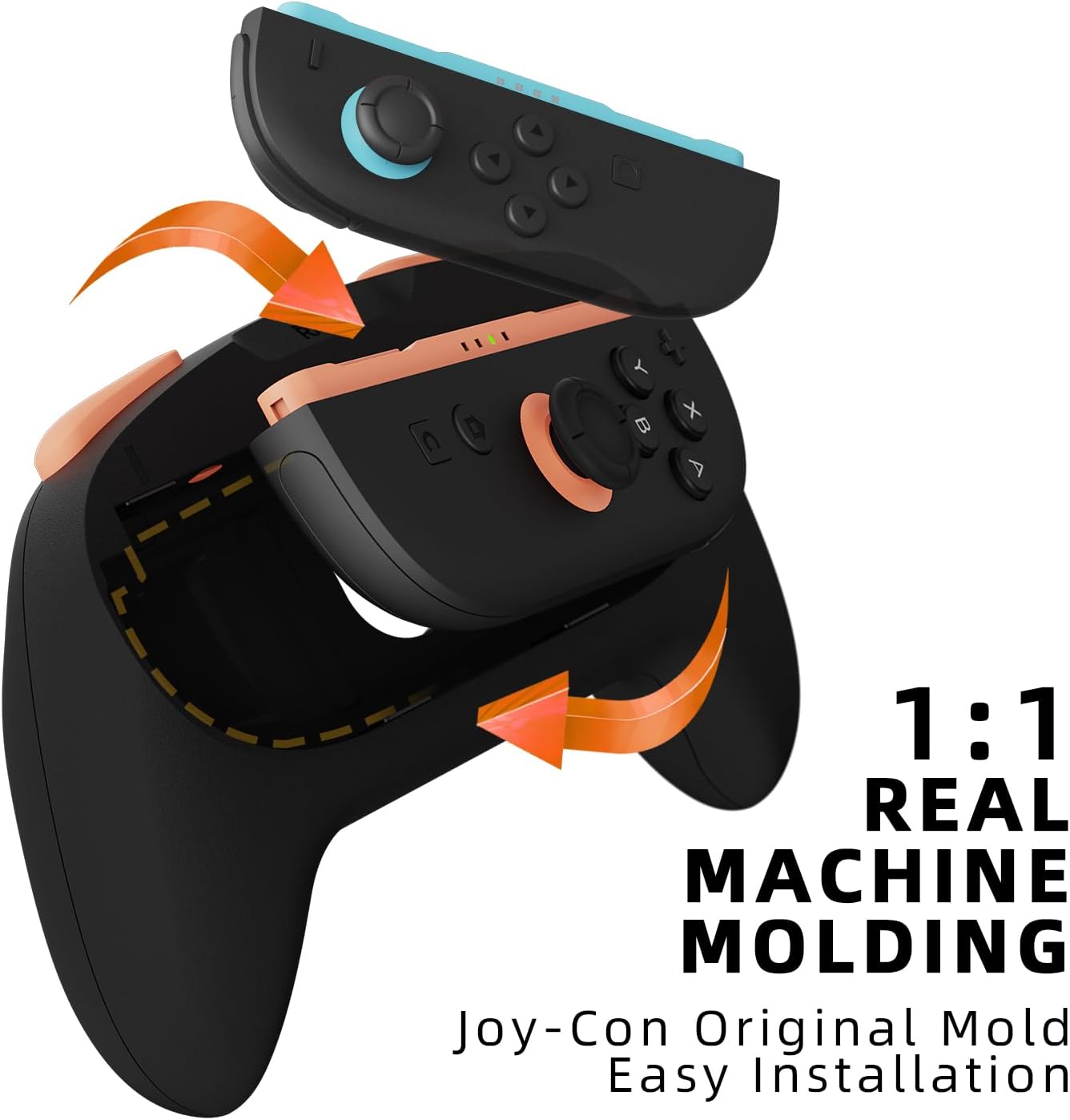 Detalle de SAVAGE RAVEN MiniGrip Hand Grip für Nintendo Switch 2 Joy-Con | Neon Blau & Rot