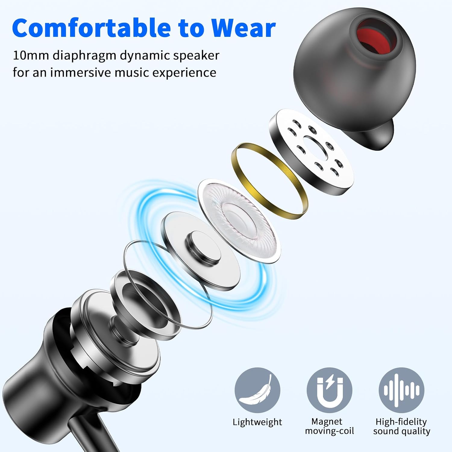Detalle 1 de Wired Earbuds 3.5mm Jack Earphone 1.8m