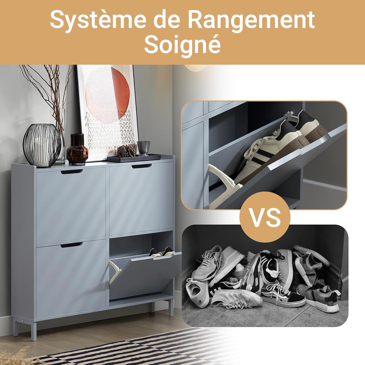 Thumbnail 3 de SoBuy FSR100-HG meuble à chaussures 60 kg