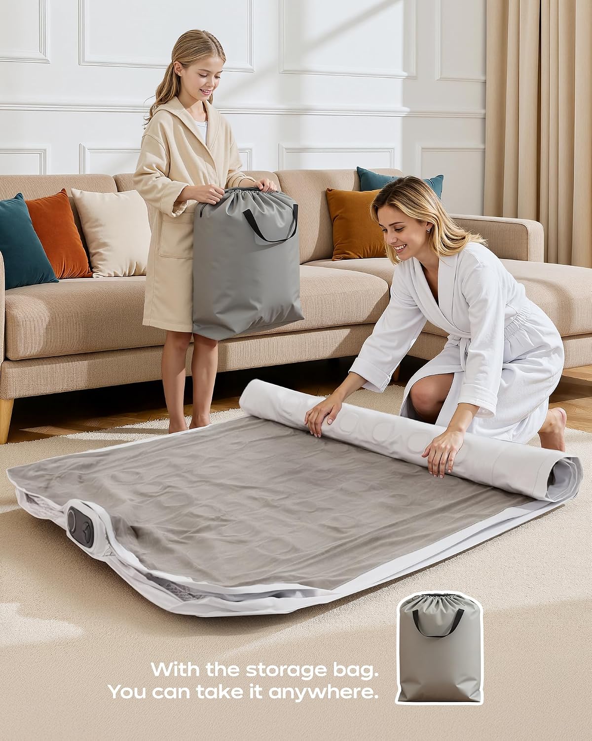 Thumbnail 6 de Lopekuty Premium Air Mattress with Built-in Pump (Double) – 203 x 152 x 46cm