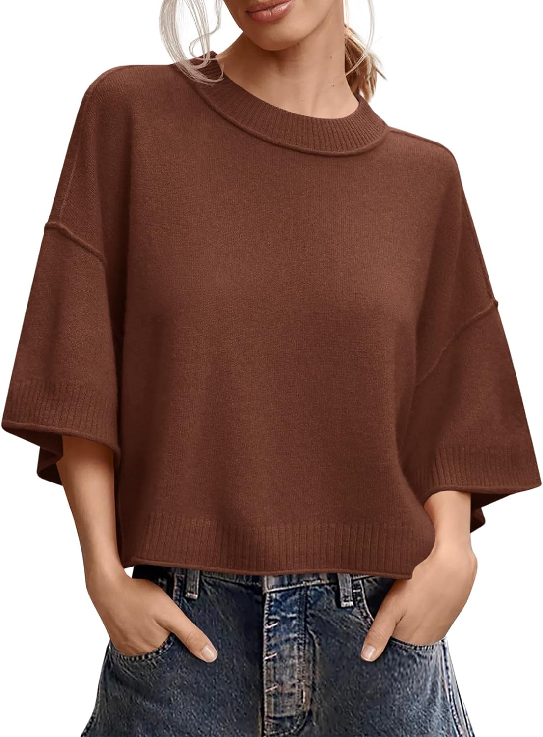 Detalle de Saodimallsu Short Sleeve Cropped Sweater 🌤