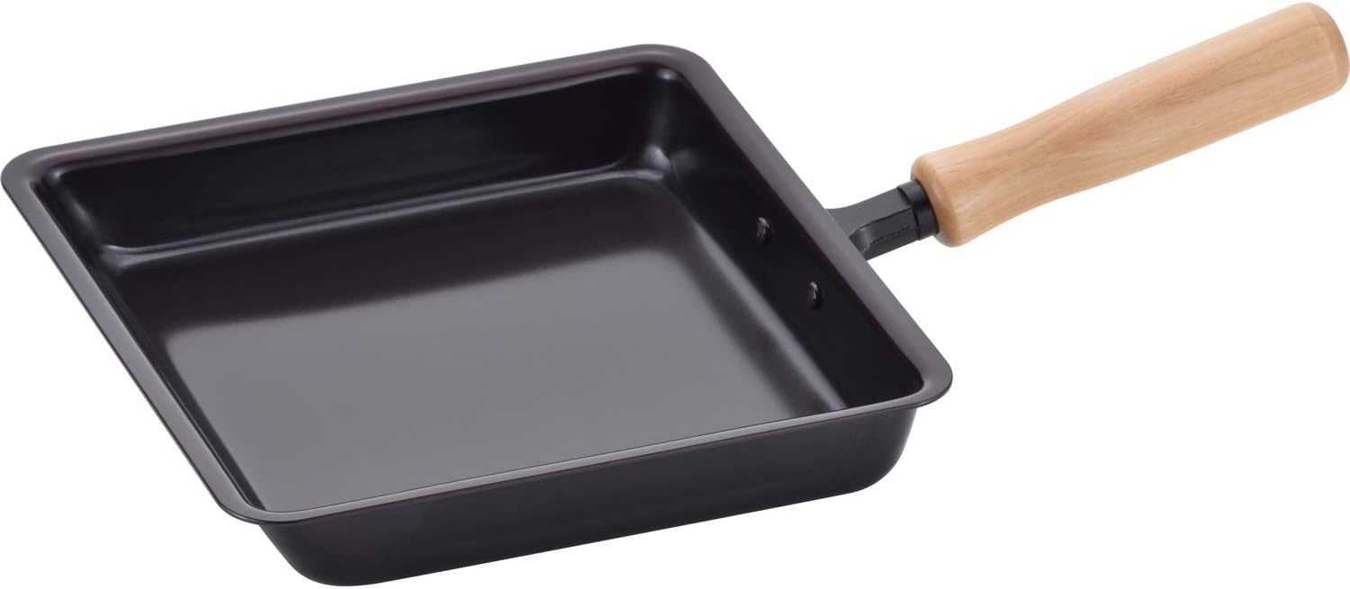 Detalle de 和平フレイズ 千歳 CS-012 鉄製玉子焼き器 9.5×15cm・木柄・IH対応