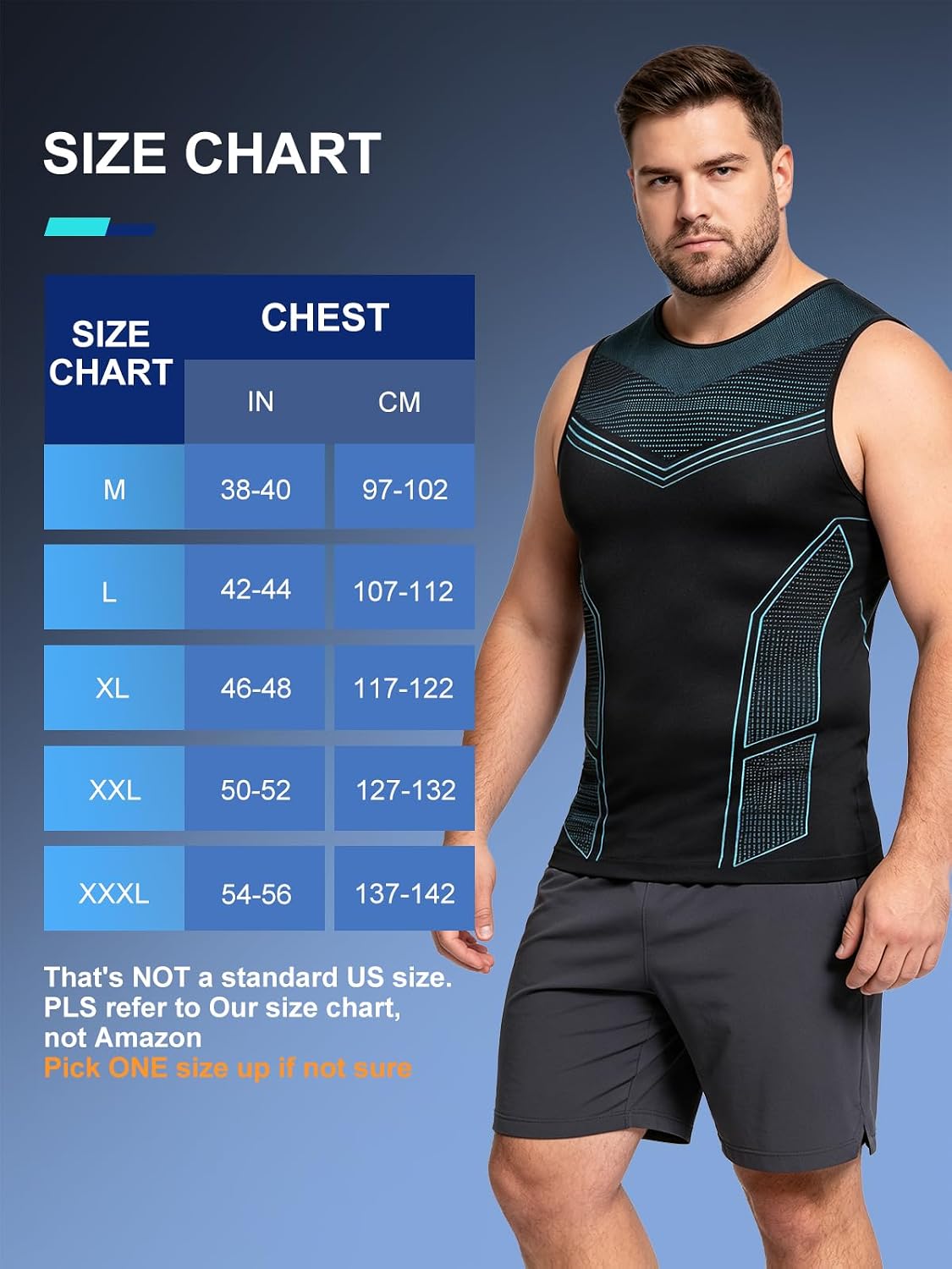 Detalle de Odoland 3-Pack Men’s Compression Shirt Tummy Control Slimming Tank Undershirt