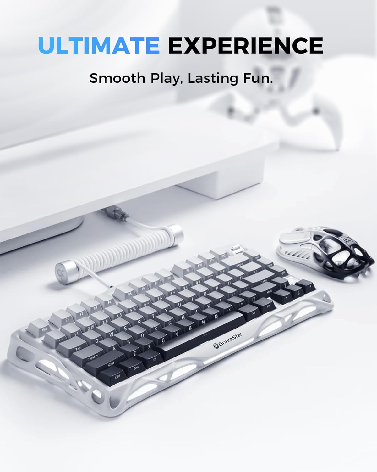 Thumbnail 1 de GravaStar Mercury K1 mechanische Gaming-Tastatur (75% Layout) mit Aluminium-Exoskelett, Hot-Swap und RGB-Gradient