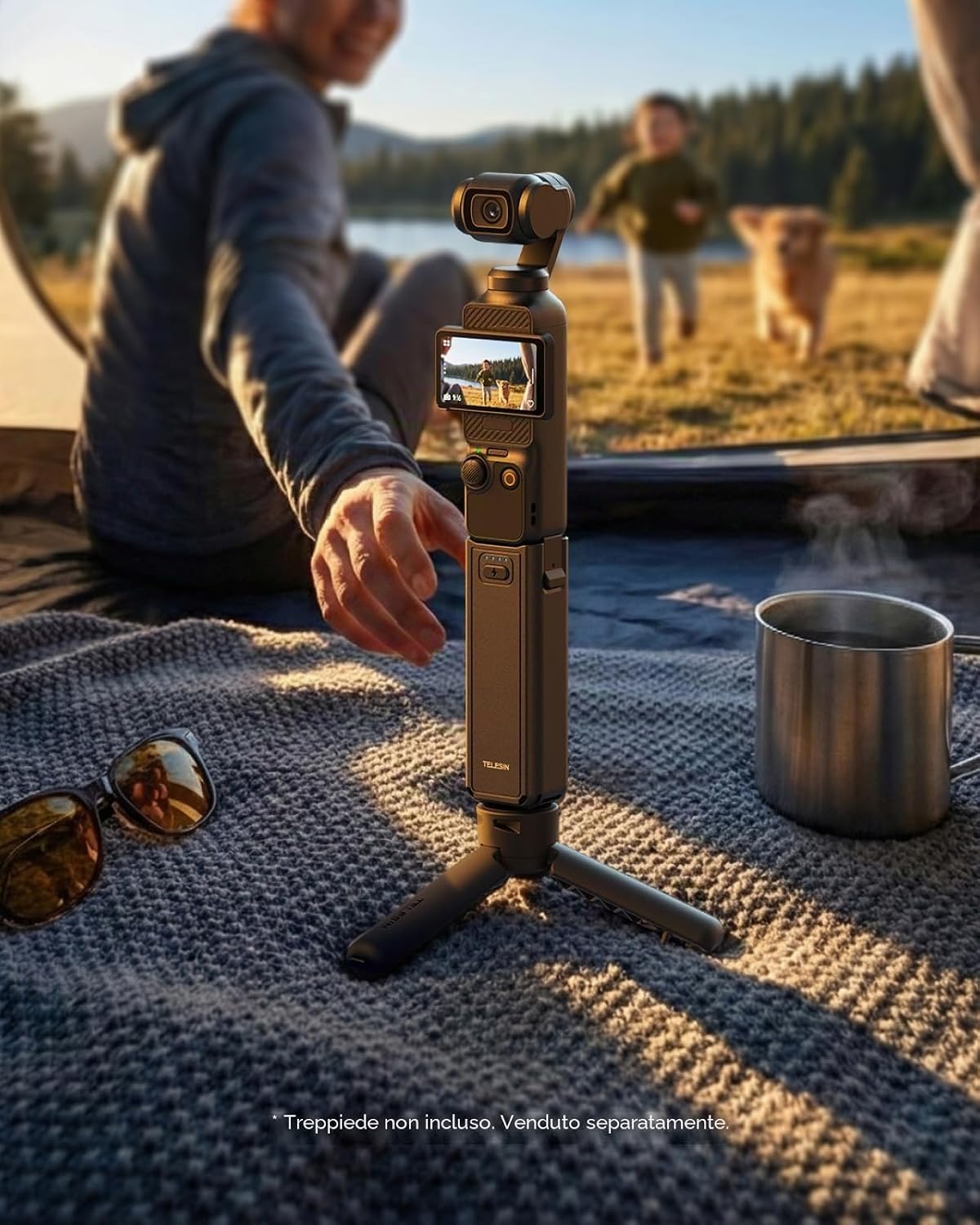 Thumbnail 5 de TELESIN Impugnatura Batteria per DJI Osmo Pocket 4P/4/3 – Batteria 5000mAh ad alta capacità, Powerbank Grip e Treppiede