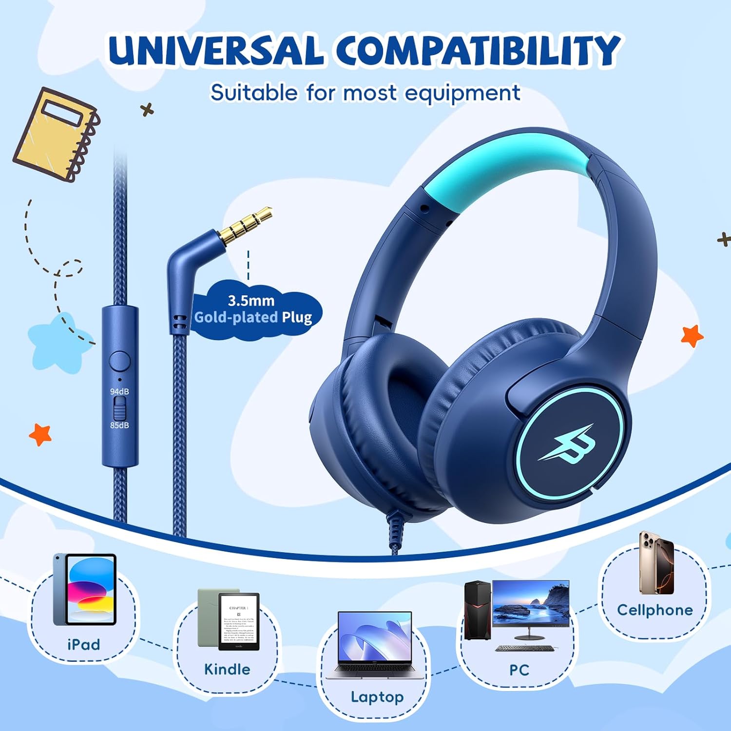 Thumbnail 1 de Kids Headphones 85dB Volume Limit