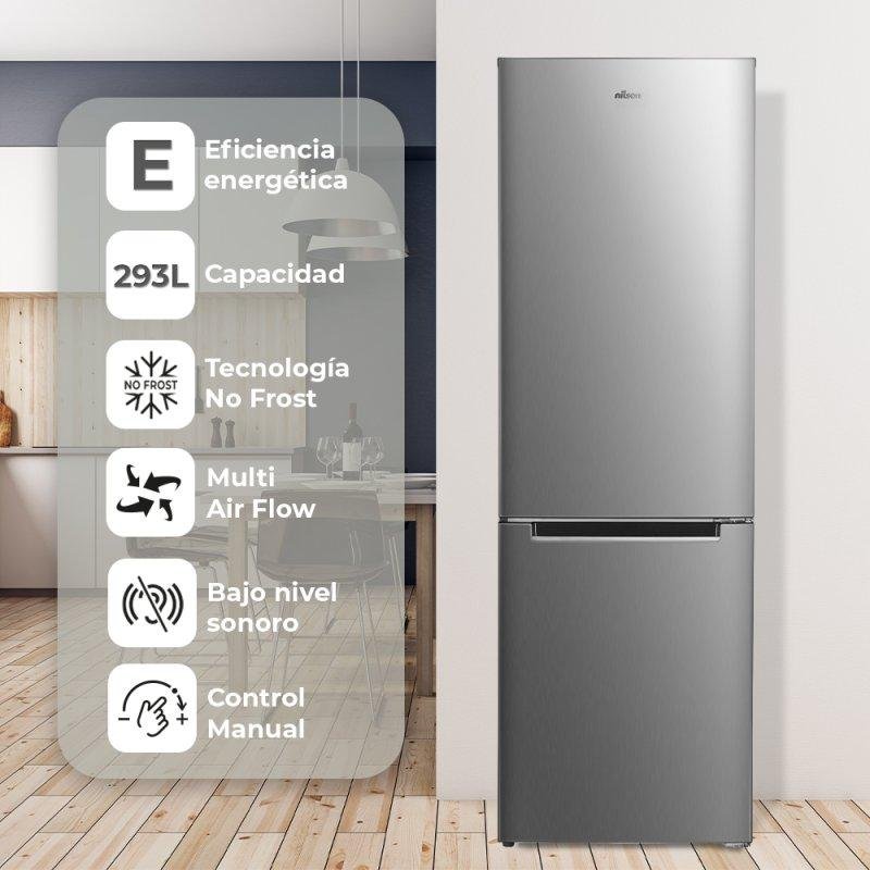 Detalle de Frigorífico Combi Nilson NC185600ENFX No Frost 185 cm – 293 L, Inox