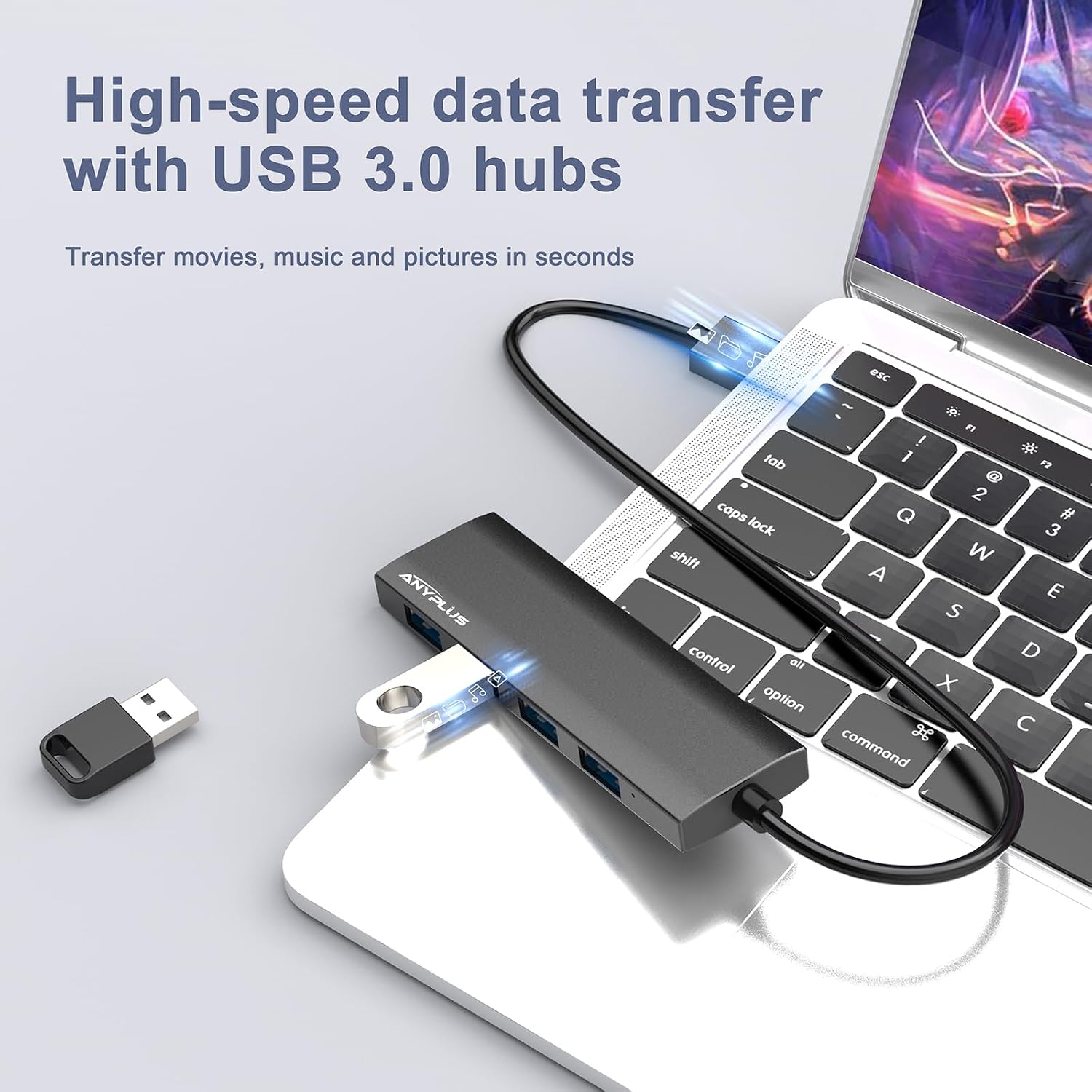 Detalle 2 de AnyPLUS USB Hub USB 3.0 4-port Aluminium