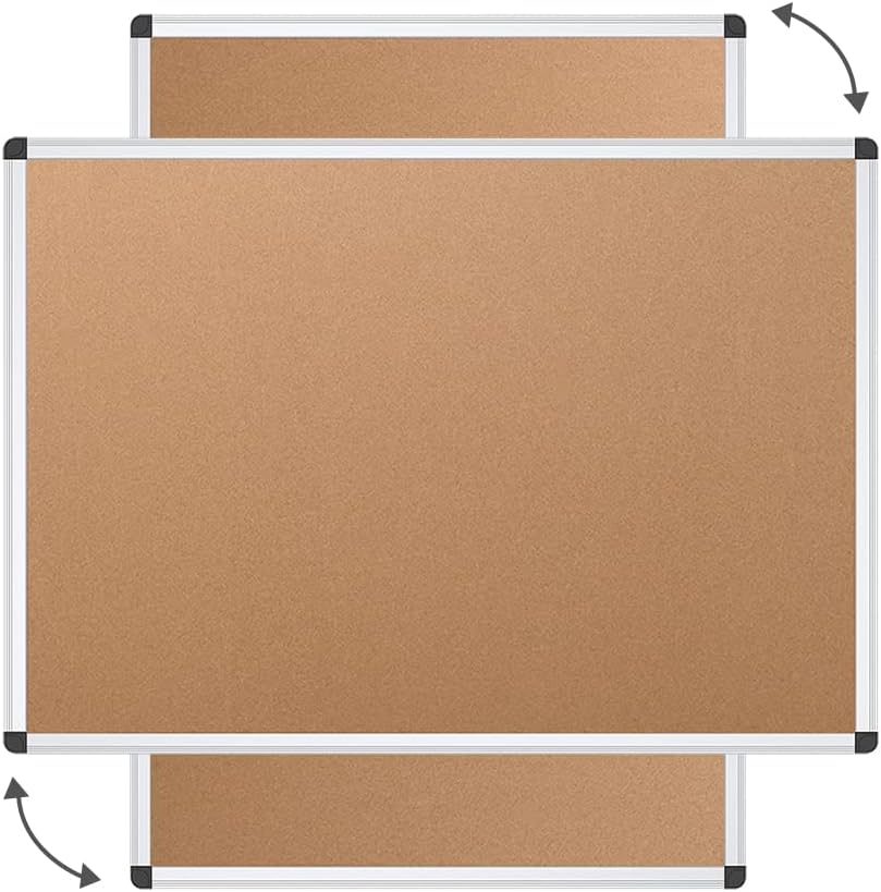 Detalle de VIZ-PRO Cork Notice Board 120x90cm with Silver Aluminium Frame