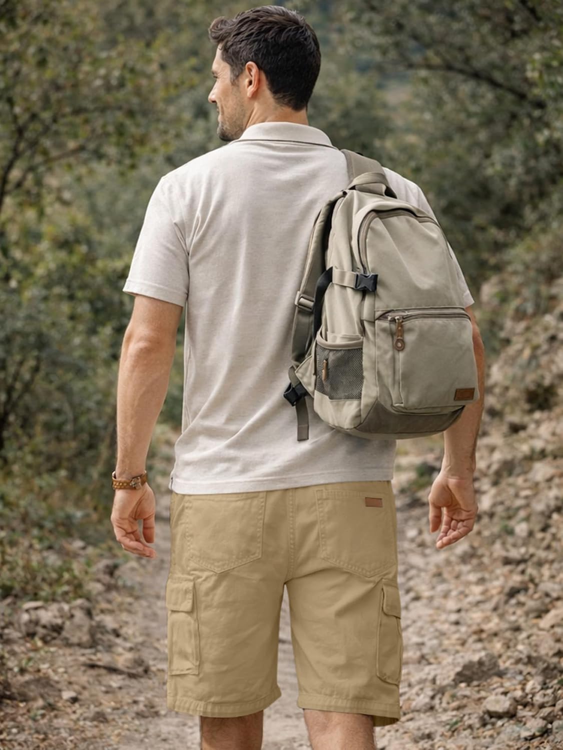 Detalle de JMIERR Kurze Hosen Herren – Baumwolle Cargo Shorts mit 6 Taschen