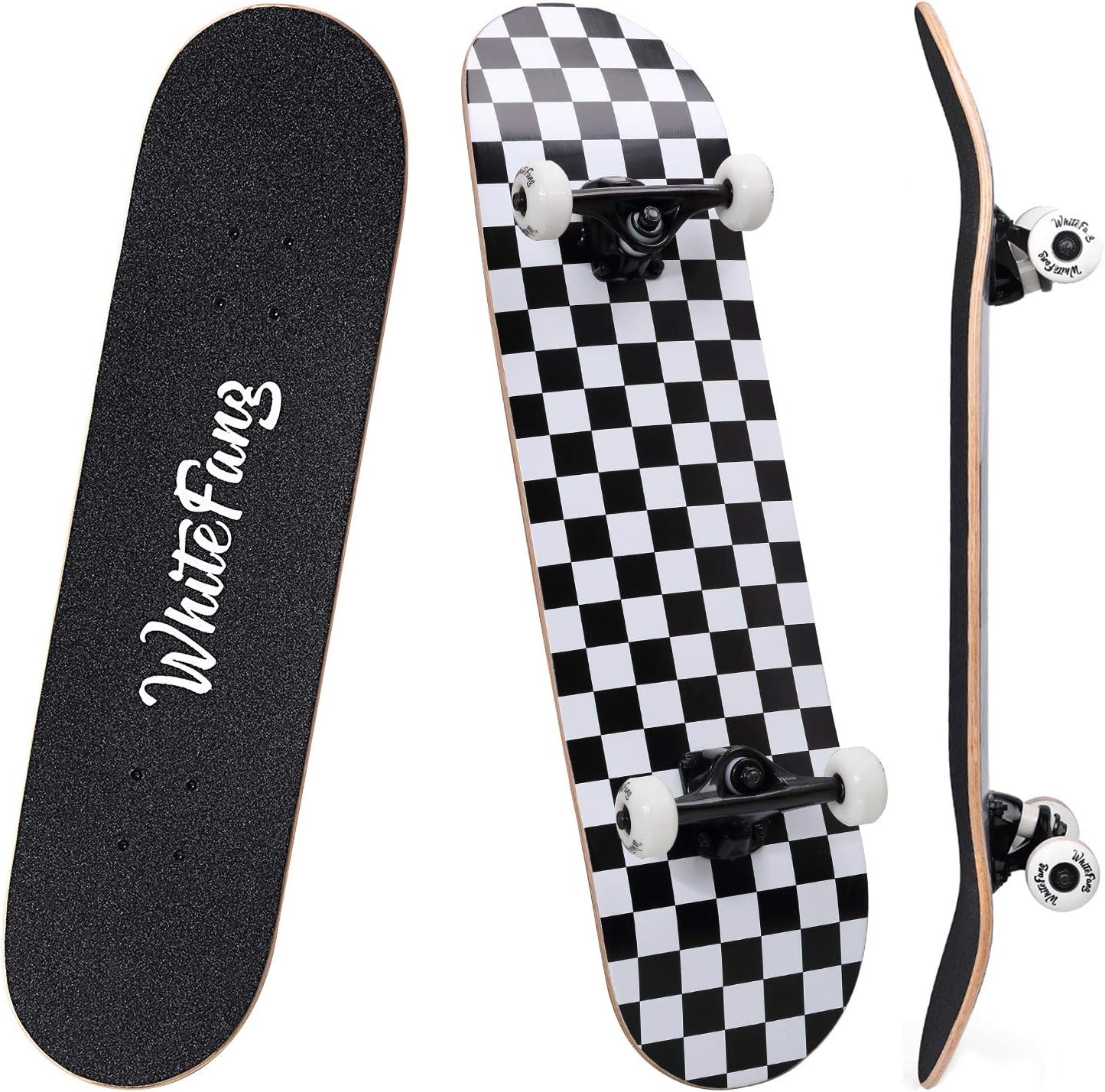 WhiteFang Beginners Complete Skateboard (31 x 7.88) — Solid all-round setup for new skaters