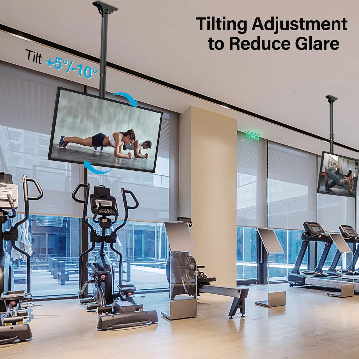 Thumbnail 2 de MOUNTUP MU0040 Ceiling TV Mount for 40–75 inch flat curved TVs (360° rotation, heavy-duty 110 lbs)