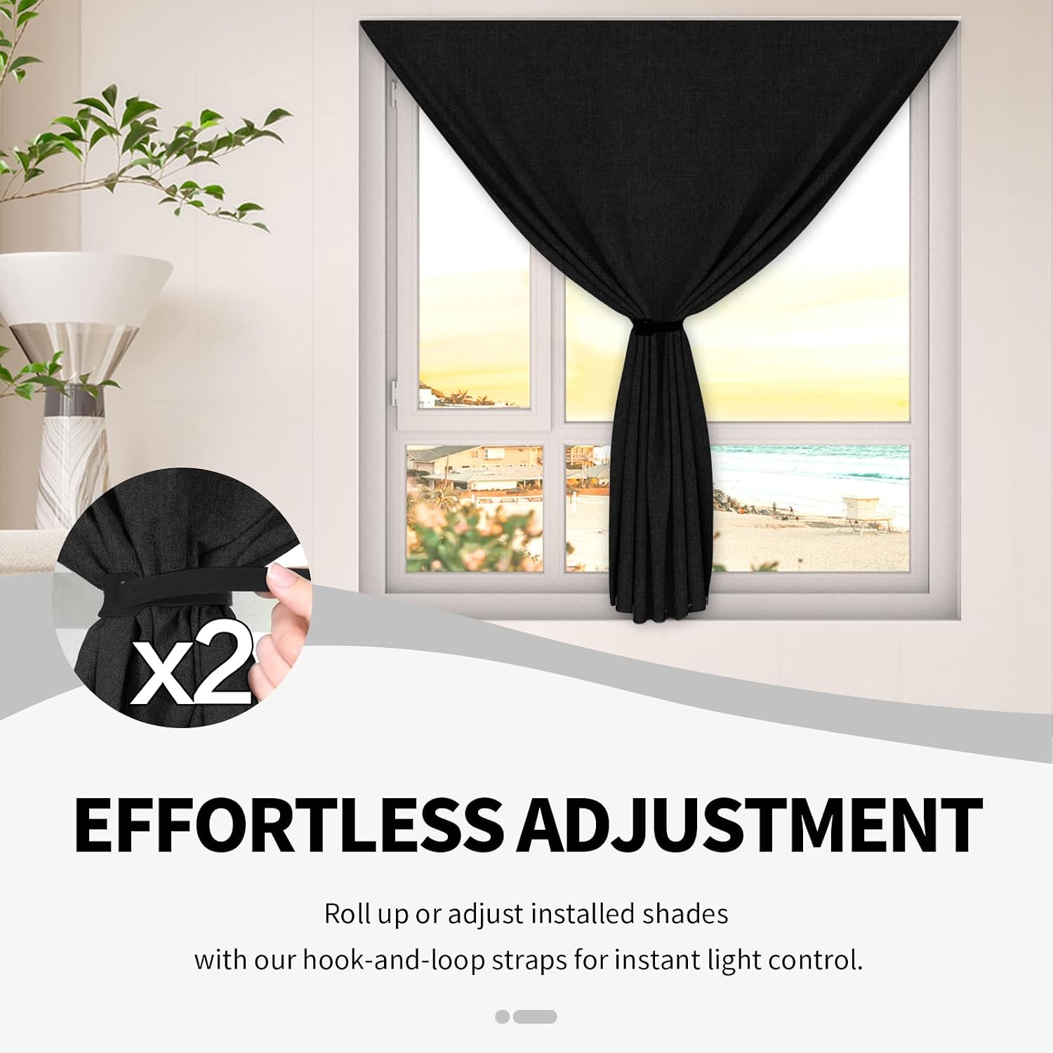 Thumbnail 6 de BKSAI Blackout Window Cover, Cotton-Linen Look