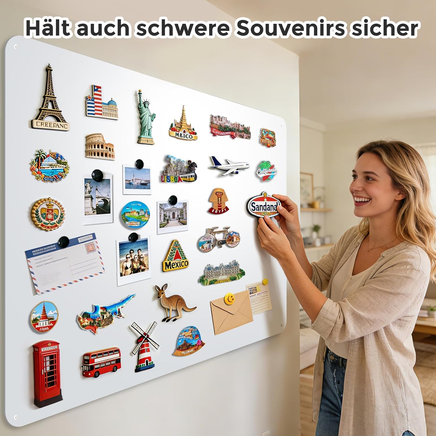 Thumbnail 4 de Qiytecno Magnettafel 40x60 cm – Nur Für Magnete, Weiß, Matt Pulverbeschichtet