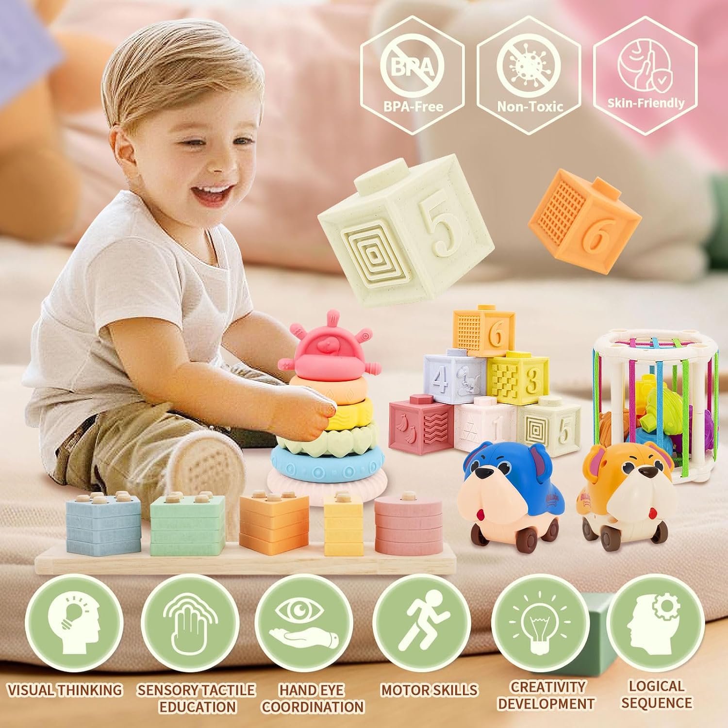 Thumbnail 1 de LUCKFUTURE 8‑in‑1 Montessori Baby Toys Set