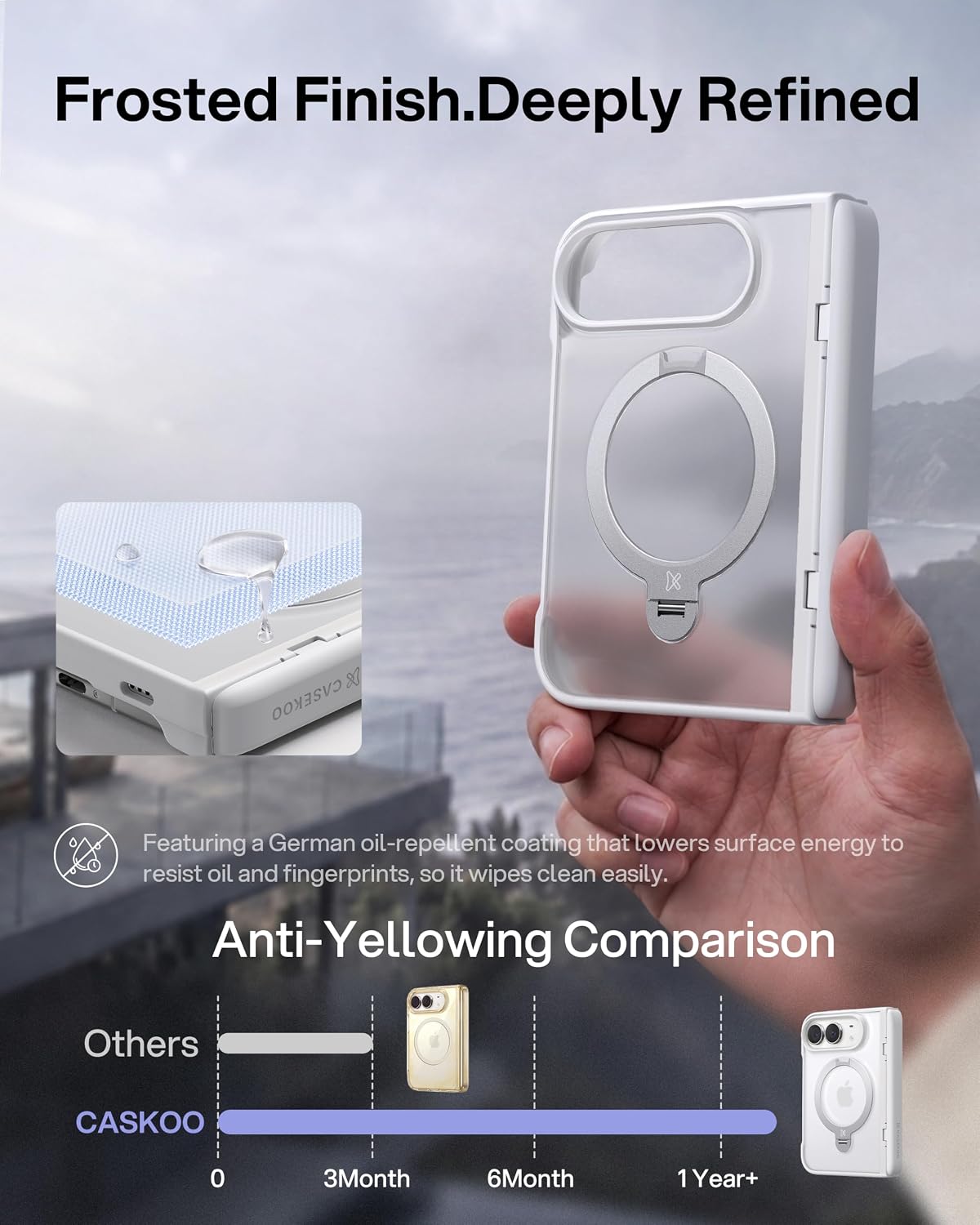 Thumbnail 6 de CASEKOO MagicStand Pro iPhone Duo Case, 360° Magnetic Stand, Star White