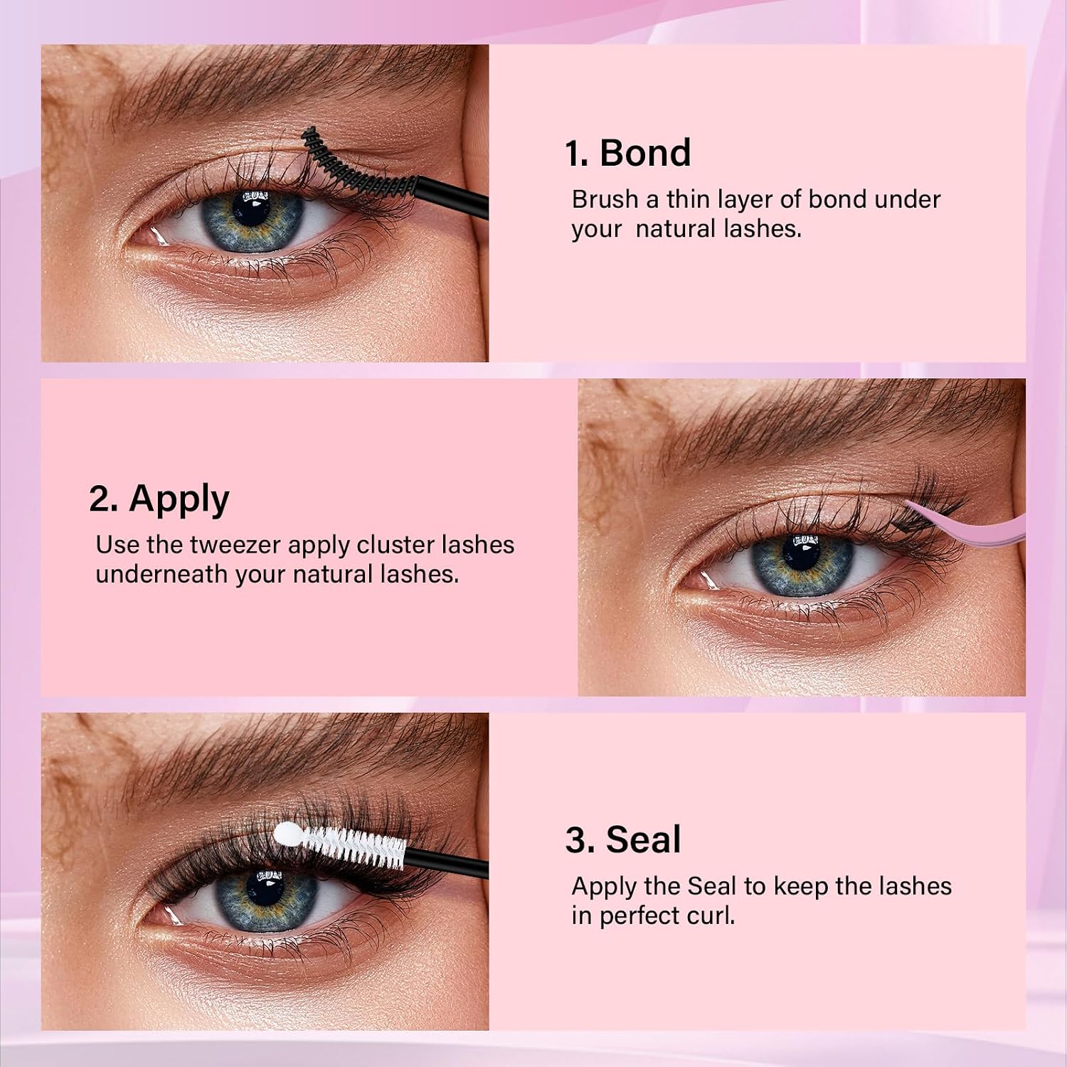 Thumbnail 6 de DIY Wimpernverlängerung Kit mit 240 Cluster Lashes (3Dstyle-60D+80D, 8–16 Mix)