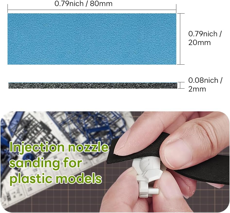 Thumbnail 3 de Stedi Schleifschwamm für den Gundam-Modellbau (400 bis 1.200 Korn, 30 Blatt) – nass & trocken, waschbar