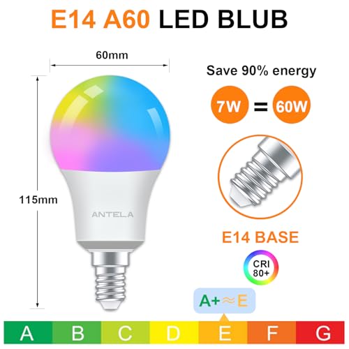 Detalle 2 de ANTELA Bombilla LED Inteligente WiFi E14 806lm