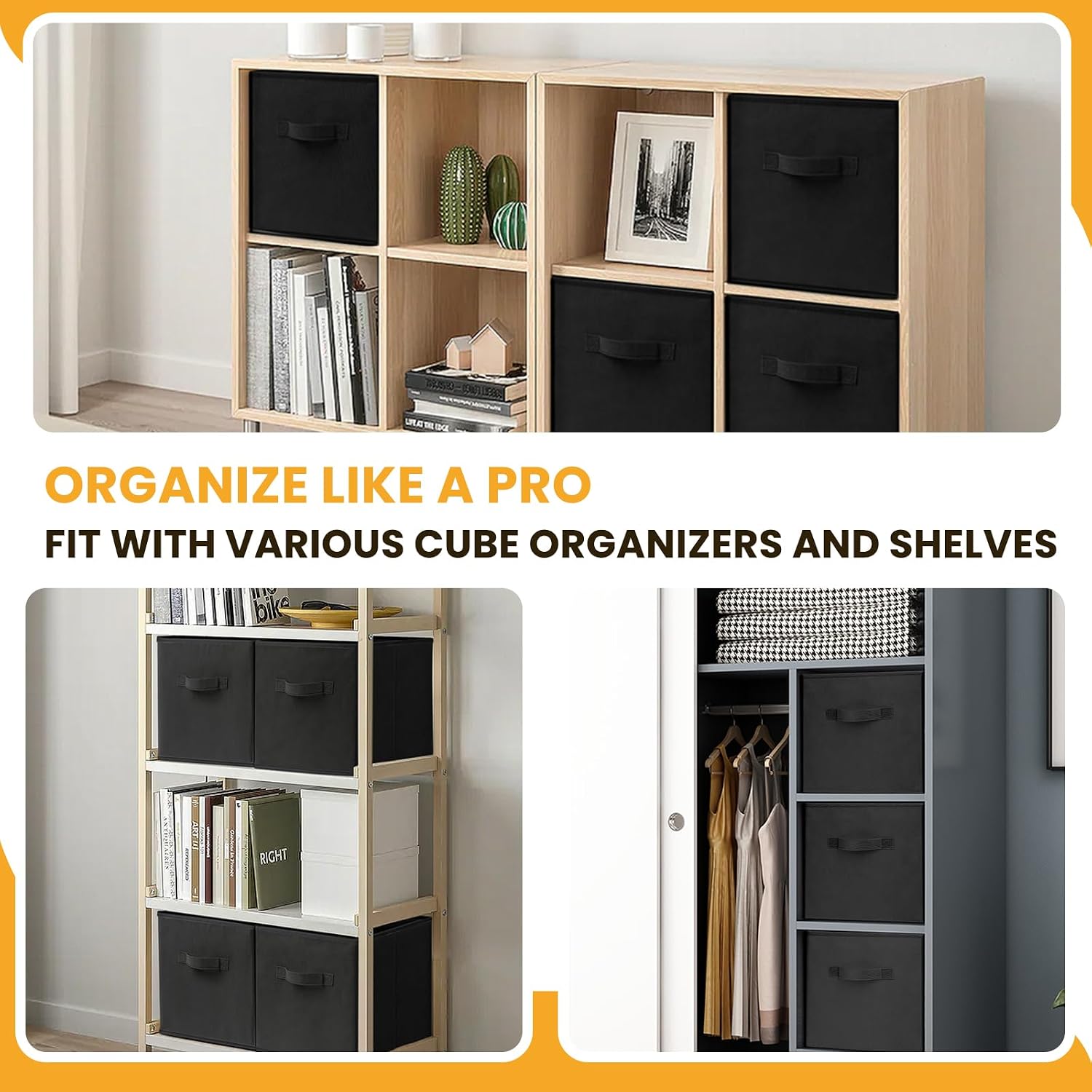 Detalle de Large Storage Cubes 13 Inch Cube Bins for Shelves