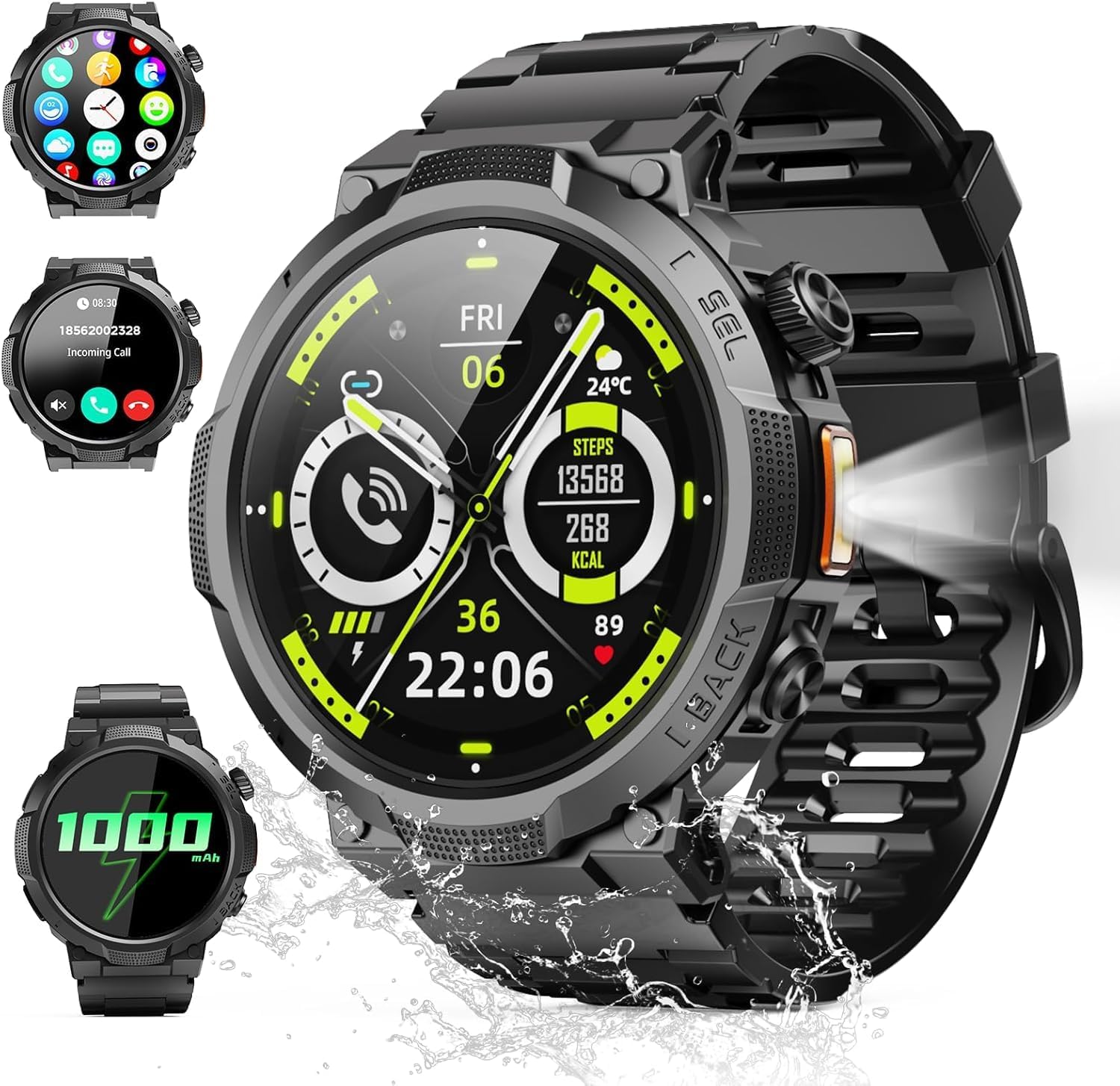 Detalle de Soudorv Smart Watches for Men (Answer/Make Call) – 1.53" HD Military Smartwatch