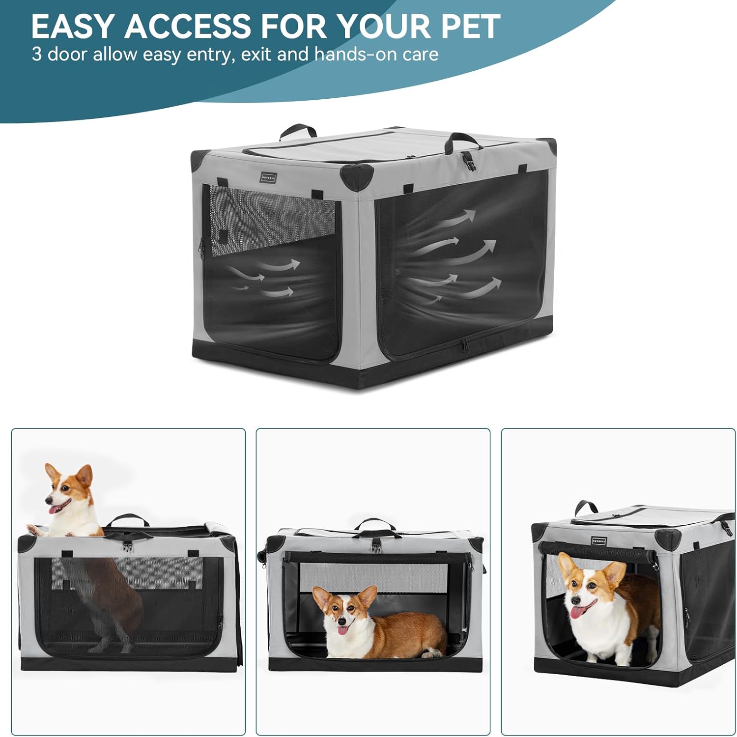 Detalle de Petsfit Soft Dog Travel Crate for Medium to Large Dogs up to 40 kg