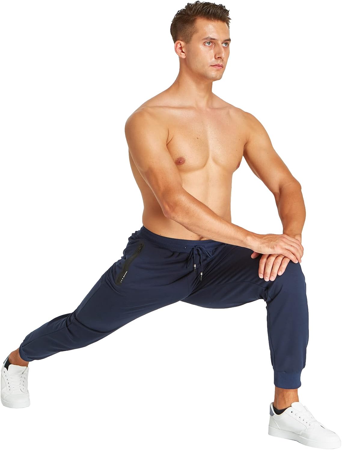 Thumbnail 5 de JustSun joggingbroek voor heren met ritszakken, katoenmix en elastische tailleband