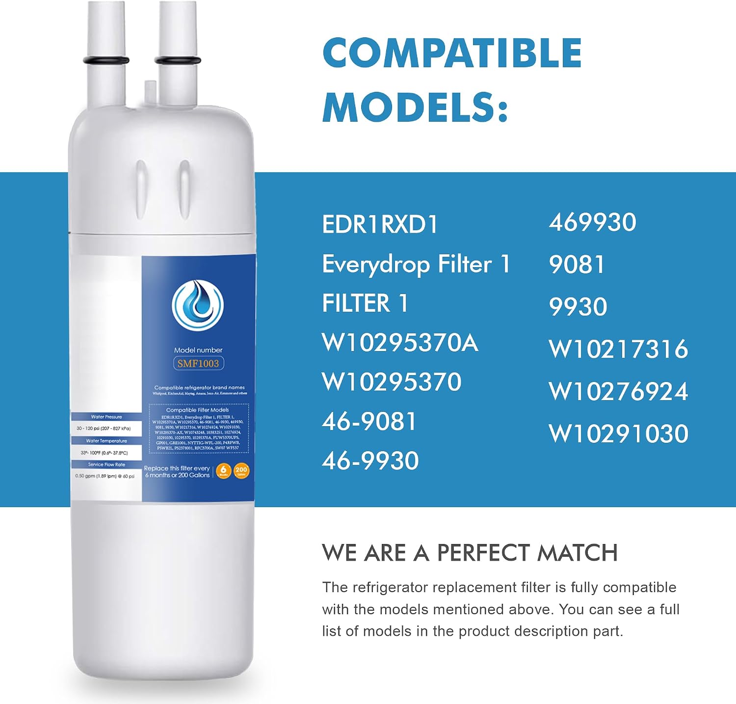 Thumbnail 2 de Alefar M-SJWF200 Refrigerator Water Filter, 3-Pack, Carbon Fiber