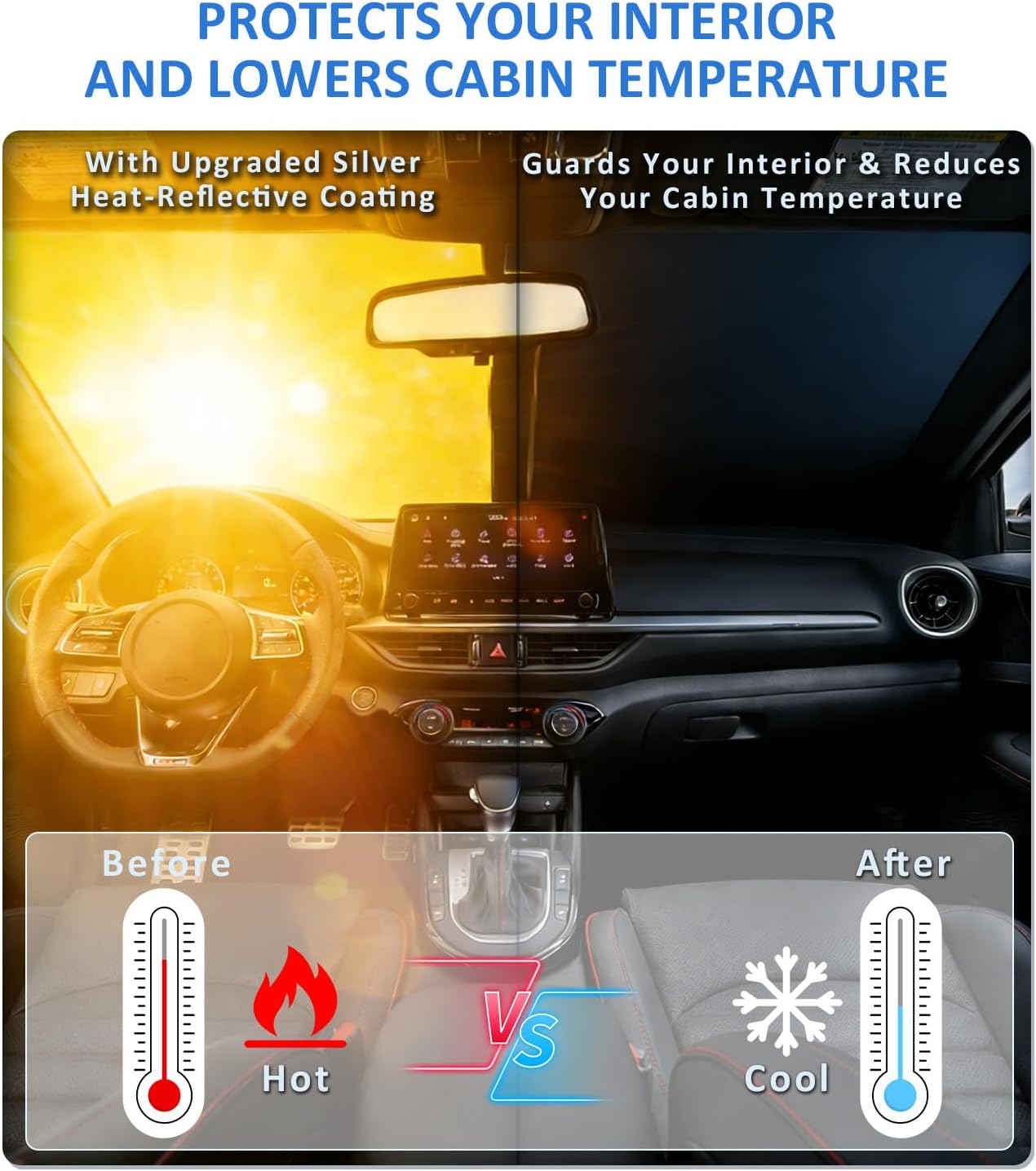 Thumbnail 6 de PAIMOHO Windshield Sun Shade for 2014-2026 Lexus IS Series