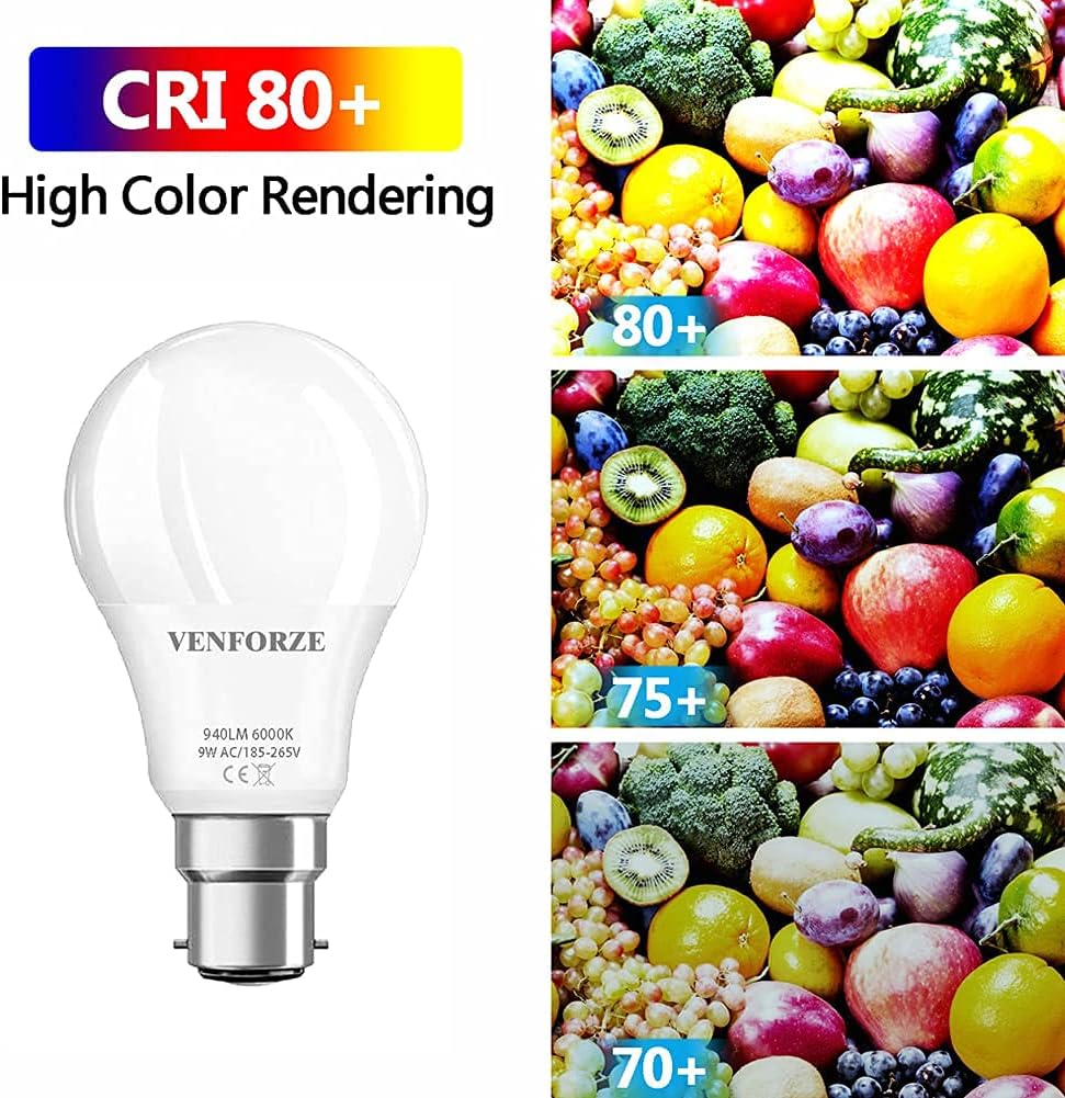 Thumbnail 6 de Venforze Bayonet Light Bulbs 9W (60W Equivalent) 940lm 6000K/2700K B22 Non-Dimmable