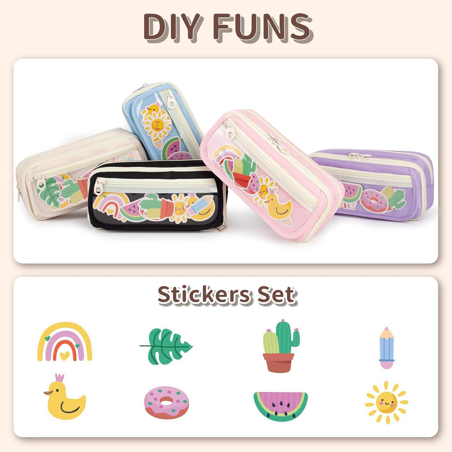 Thumbnail 6 de Large Capacity Pencil Case with Compartments (zip pocket, elastic straps & card slots) for school, college and office